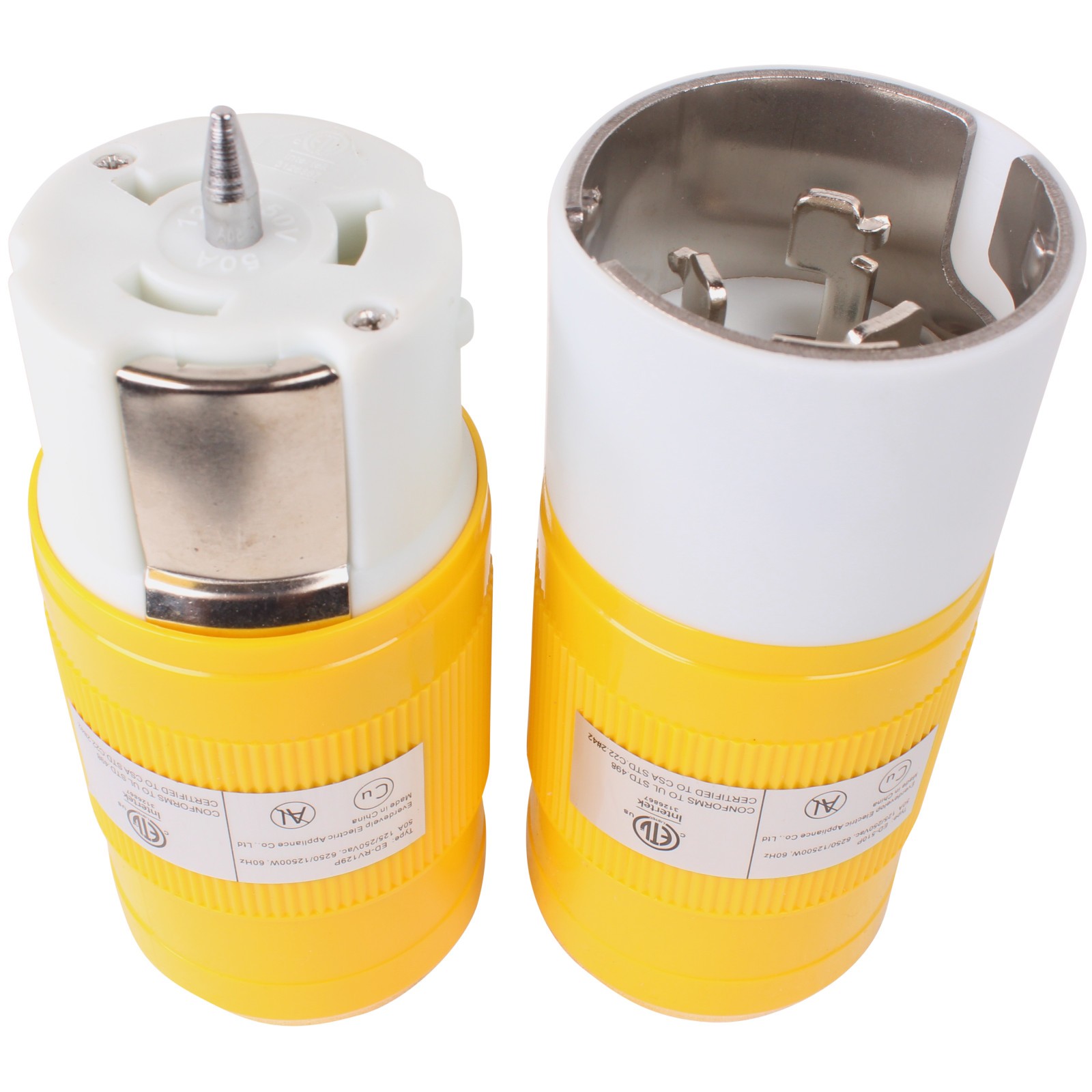 CS6364C + CS6365C Combo Set 50 Amp 125/250V 4-Prong Twist Lock Plug & Connector