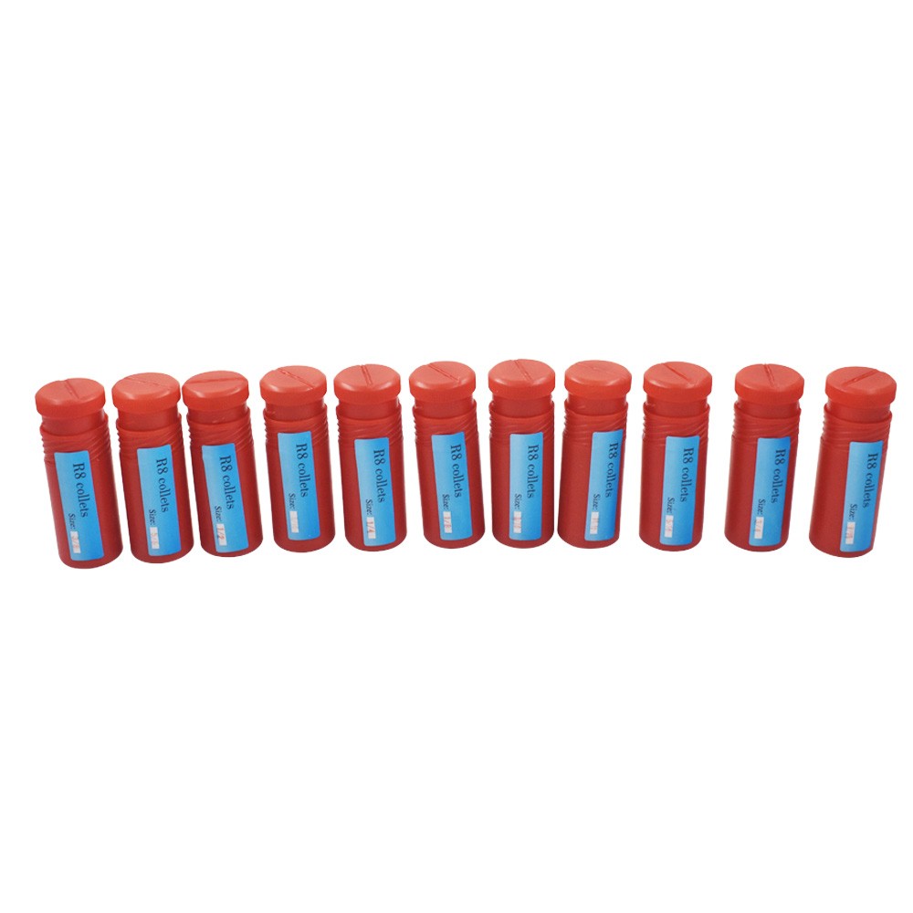 R8 Collet 11Pcs Set 1/8″ 3/16″ 1/4″ 5/16″ 3/8″ 7/16″ 1/2″ 9/16″ 5/8″ 11/16″ 3/4″