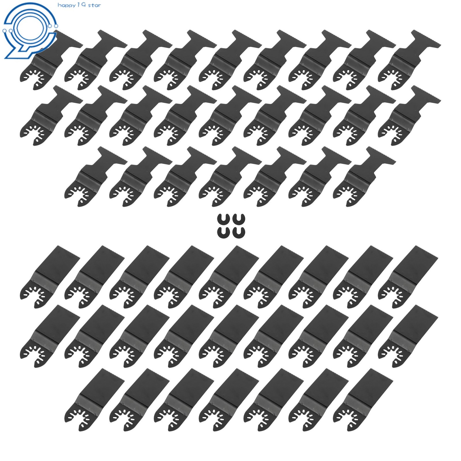 50-Piece Universal Oscillating Saw Blades 34mm & 44mm Multi Tool Blades Kit