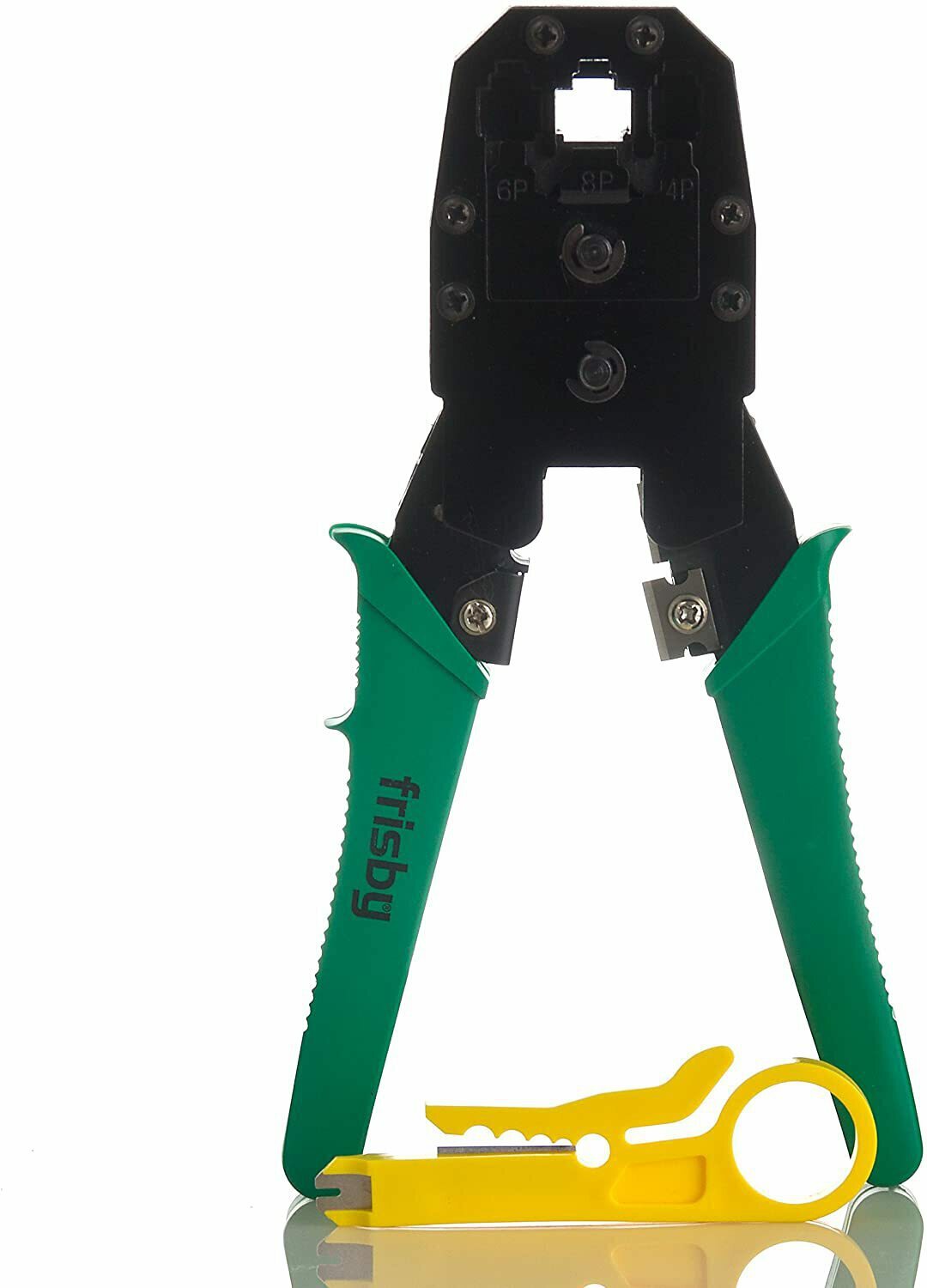 Frisby Crimping Tool & Wire Stripper for Network Installations RJ45 RJ11 RJ12