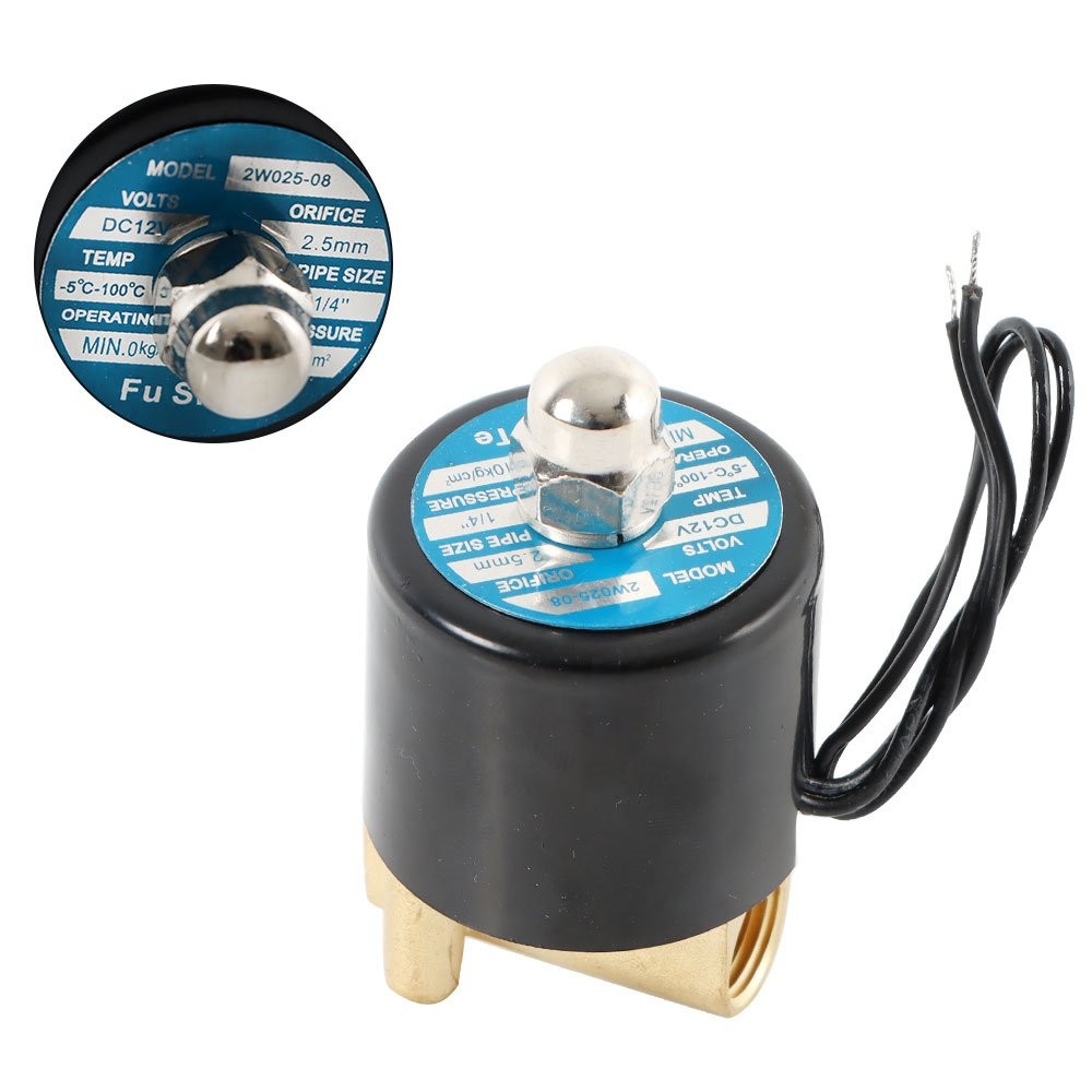 1/4 Inch Solenoid Valve Air Water DC DN8 N/C Gas Oil Normally Closed 12V