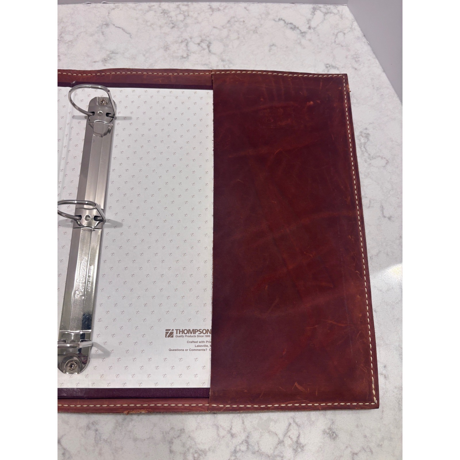 Genuine Cowhide Leather 3 Ring Binder Cover Tan Western Handmade Photo Album
