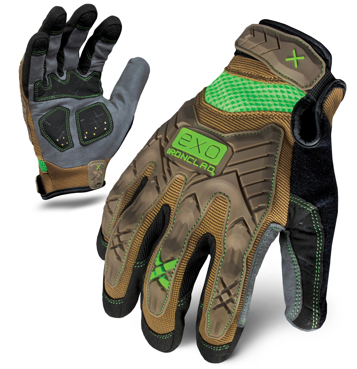 IronClad Gloves EXO2-PIG Project Lover Impact Brown & Green – Select Size