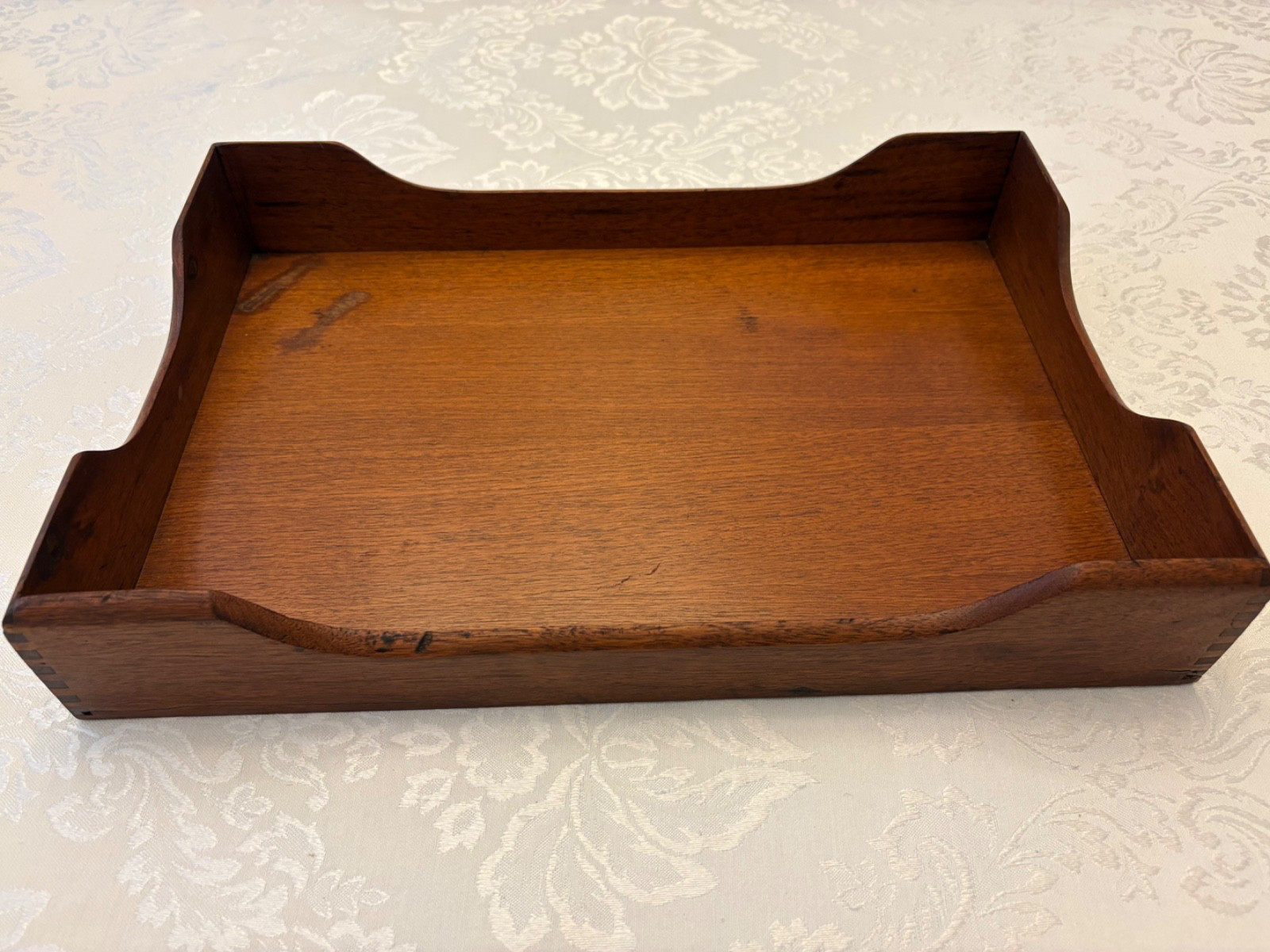 Vintage Walnut Wood Legal Size Paper Tray 15.25″ x 10.25″