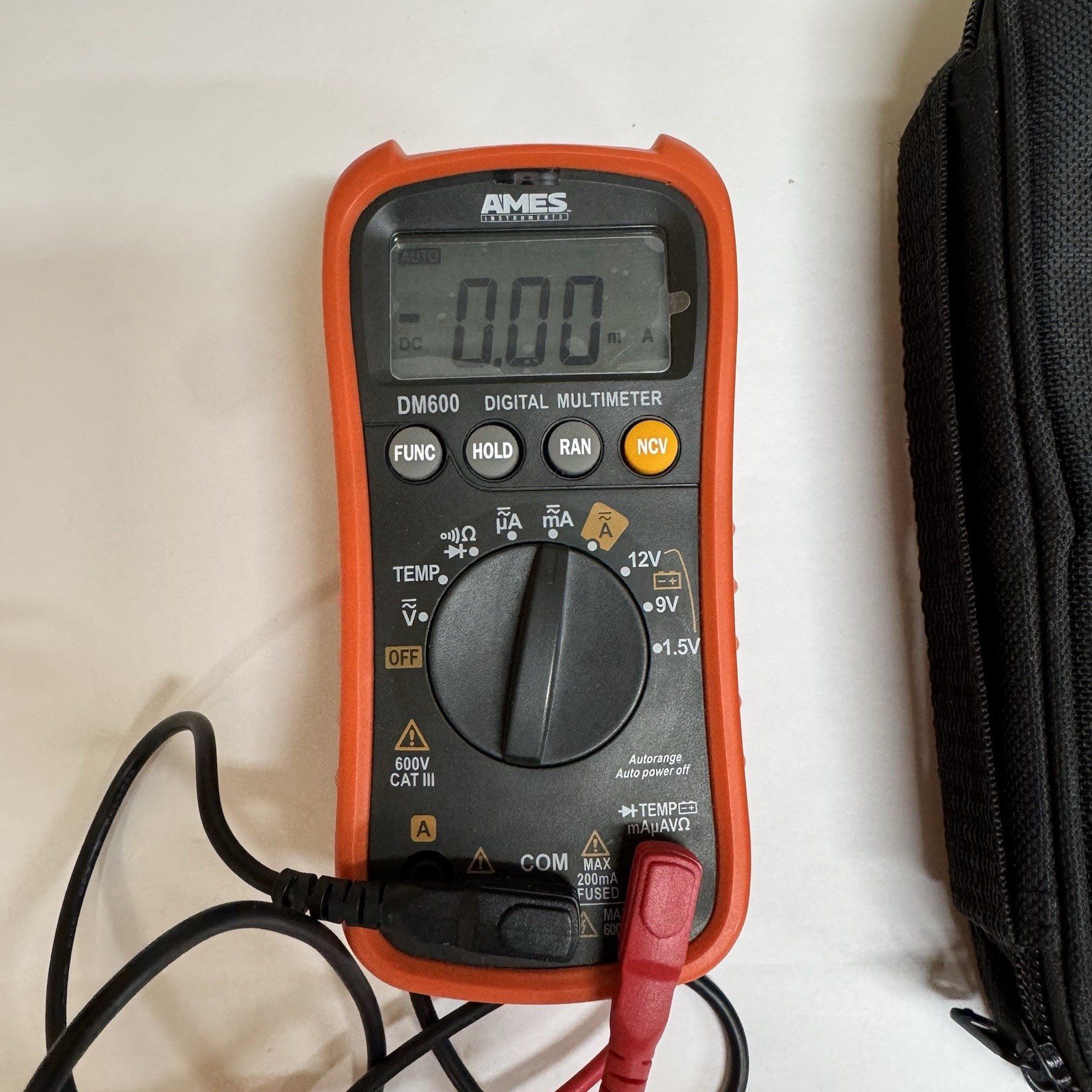 AMES Instruments DM600 Digital Multimeter CAT III with Case & Test Leads – 64014