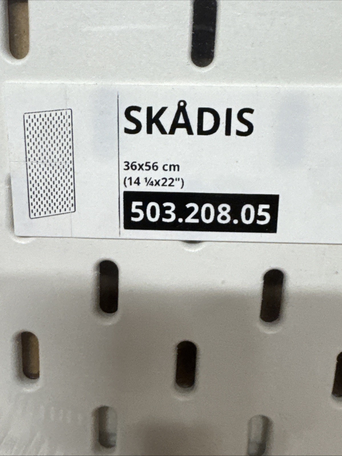 IKEA SKADIS 14 1/4» x 22» White Wood Pegboard Organizer Shelves 503.208.05