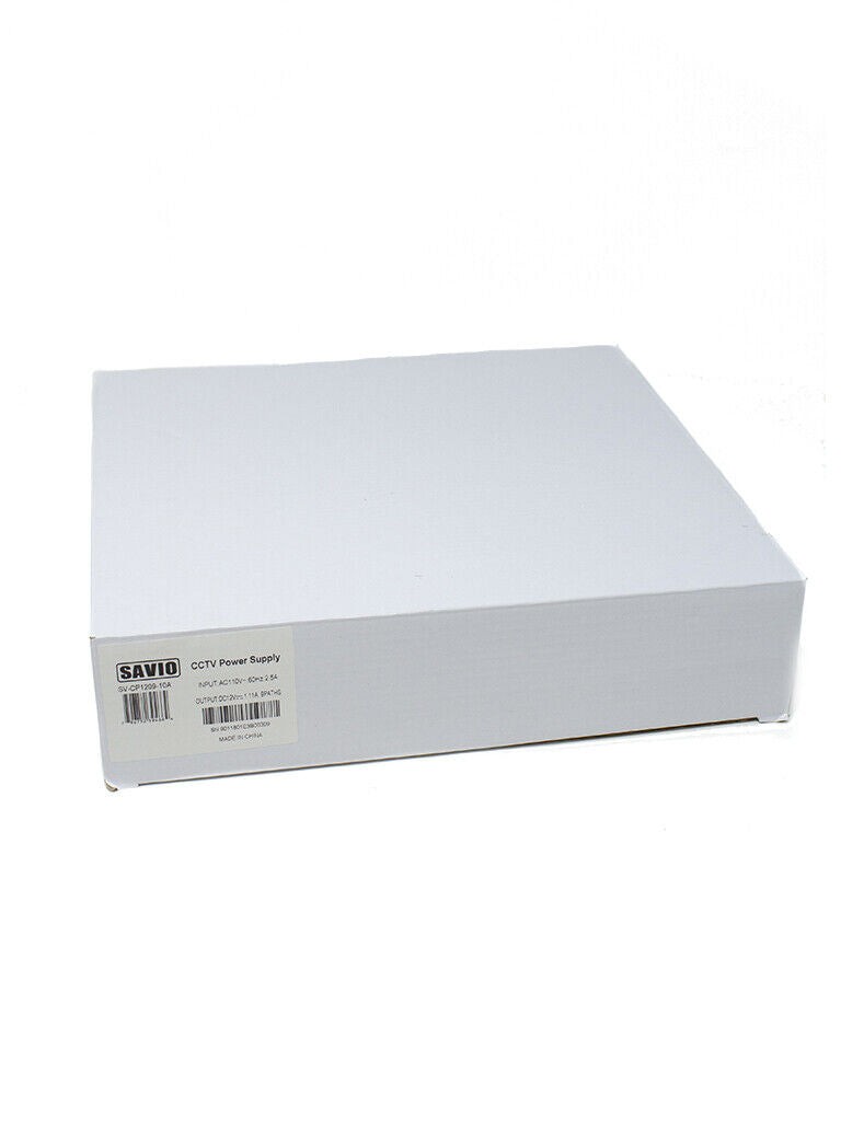 12V DC 9-Channel CCTV Power Supply Box 10A Surge Protected CP1209-10A
