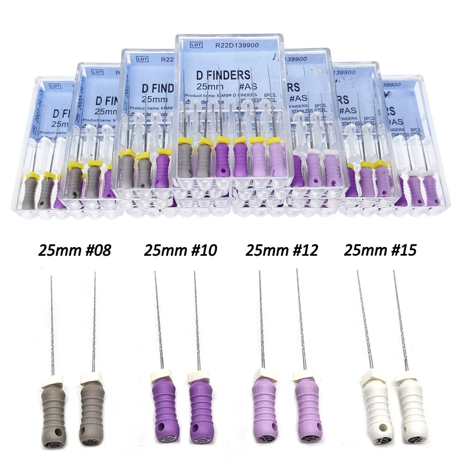 6pcs/pack Dental D Finders Endodontic Files for Calcified/Curved Canals