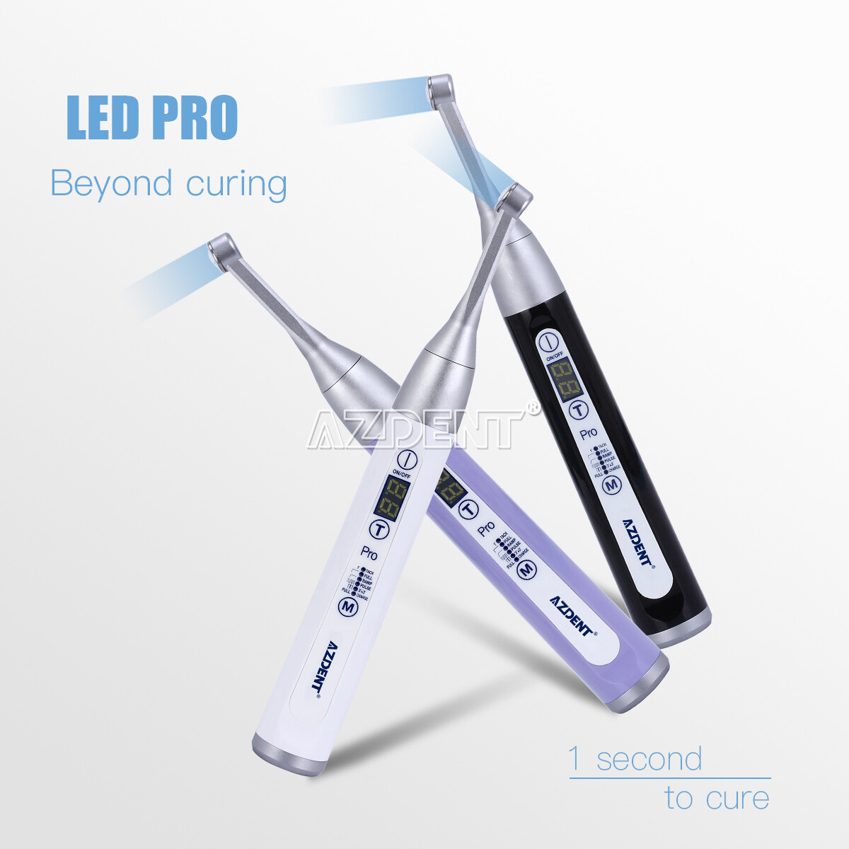 AZDENT Dental Wireless LED Curing Light Lamp 1 Second Curing High Power