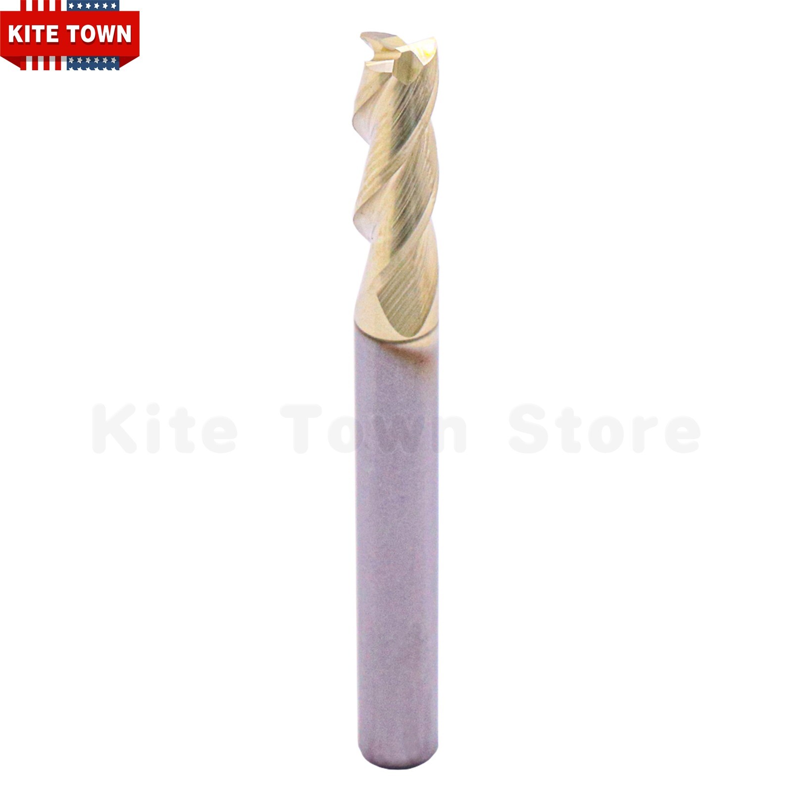 1/4″ 3 Flute Carbide End Mill 37° Helix For Aluminum – ZRN Coated – Square End