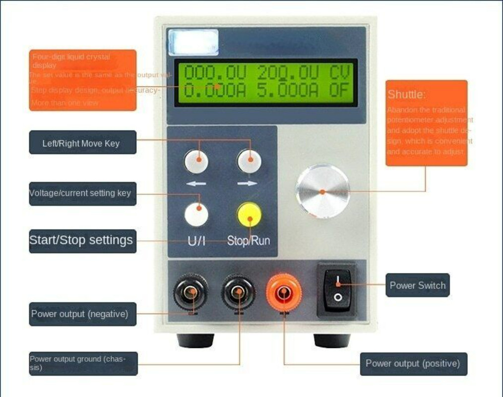 1000V 0.1A DC Programmable Power Supply Output of 0-1000V With RS232 Port