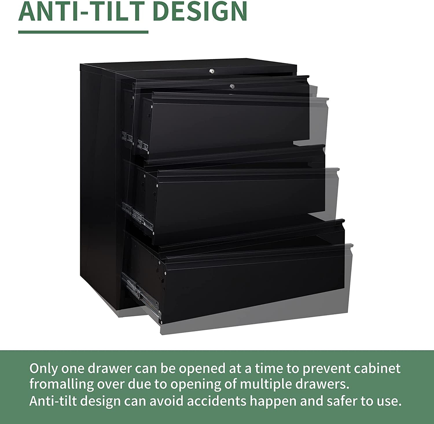 Metal Storage Lateral File Cabinet with Lock Office Home Assembly Required