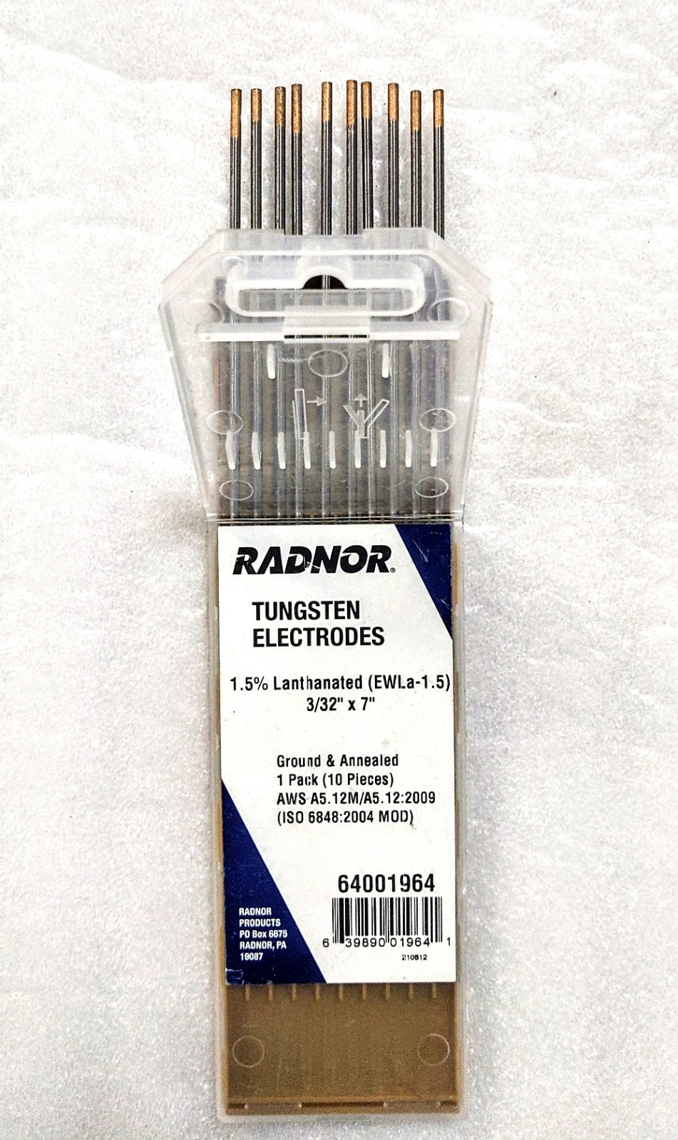 Radnor Tungsten Electrodes 64001964 1.5% Lanthanated 3/32″ x 7″