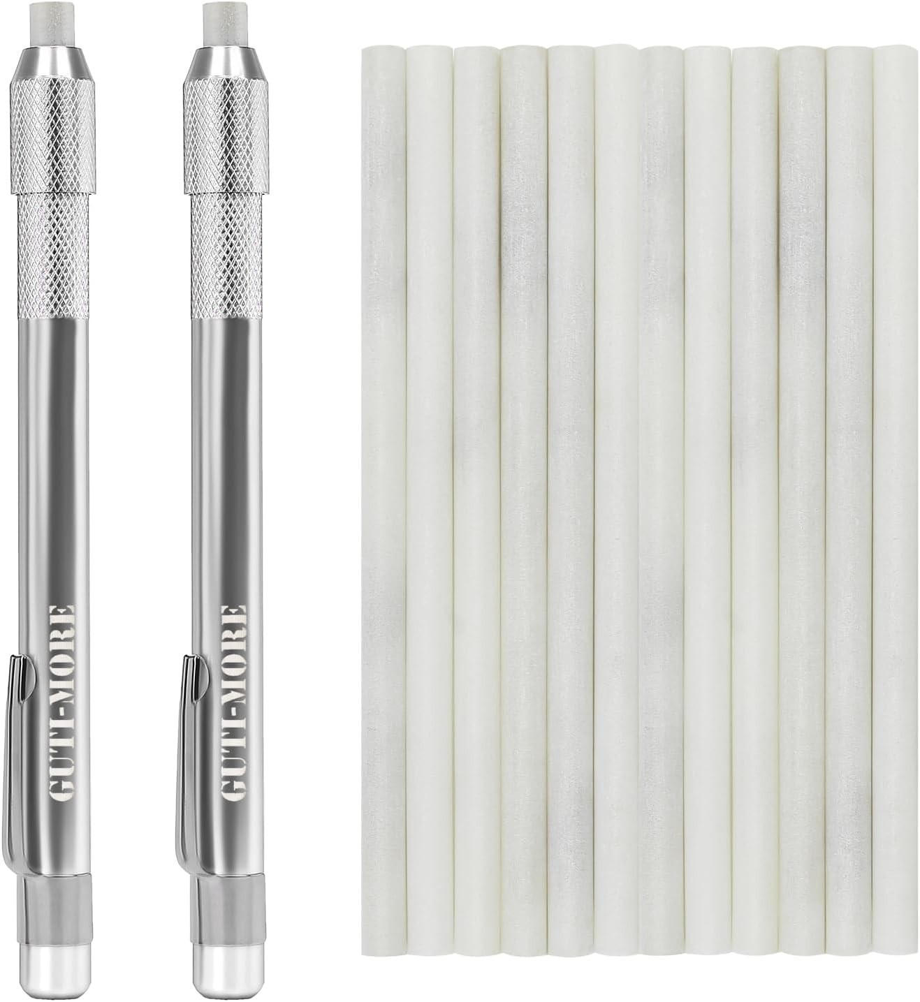 Gutimore Round Soapstone Holder 2Pcs Round Soapstone Pencils with 14Pcs Refills