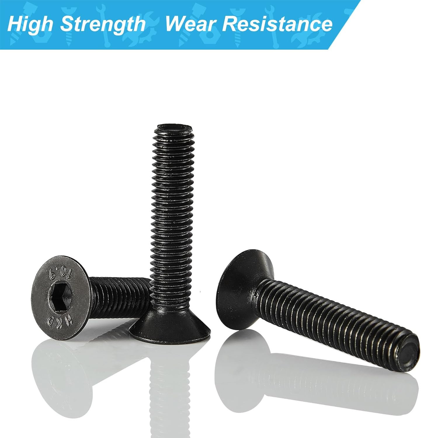 M3 X 8Mm 12Mm 16Mm 20Mm 25Mm Flat Head Hex Socket Cap Screws Countersunk Bolts,