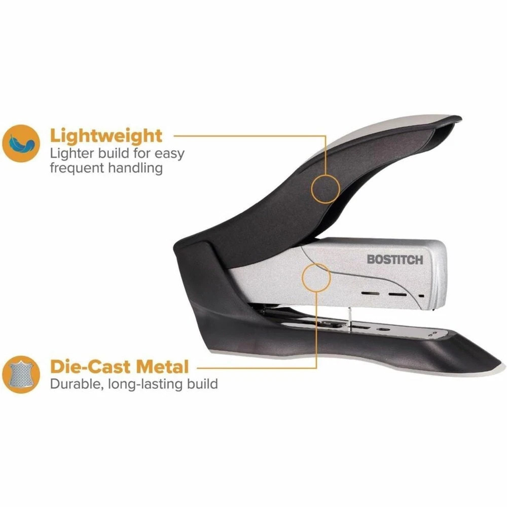 Bostitch inHANCE+100 Heavy Duty Stapler, 100 Sheets, Two-Finger, Spring-Powered