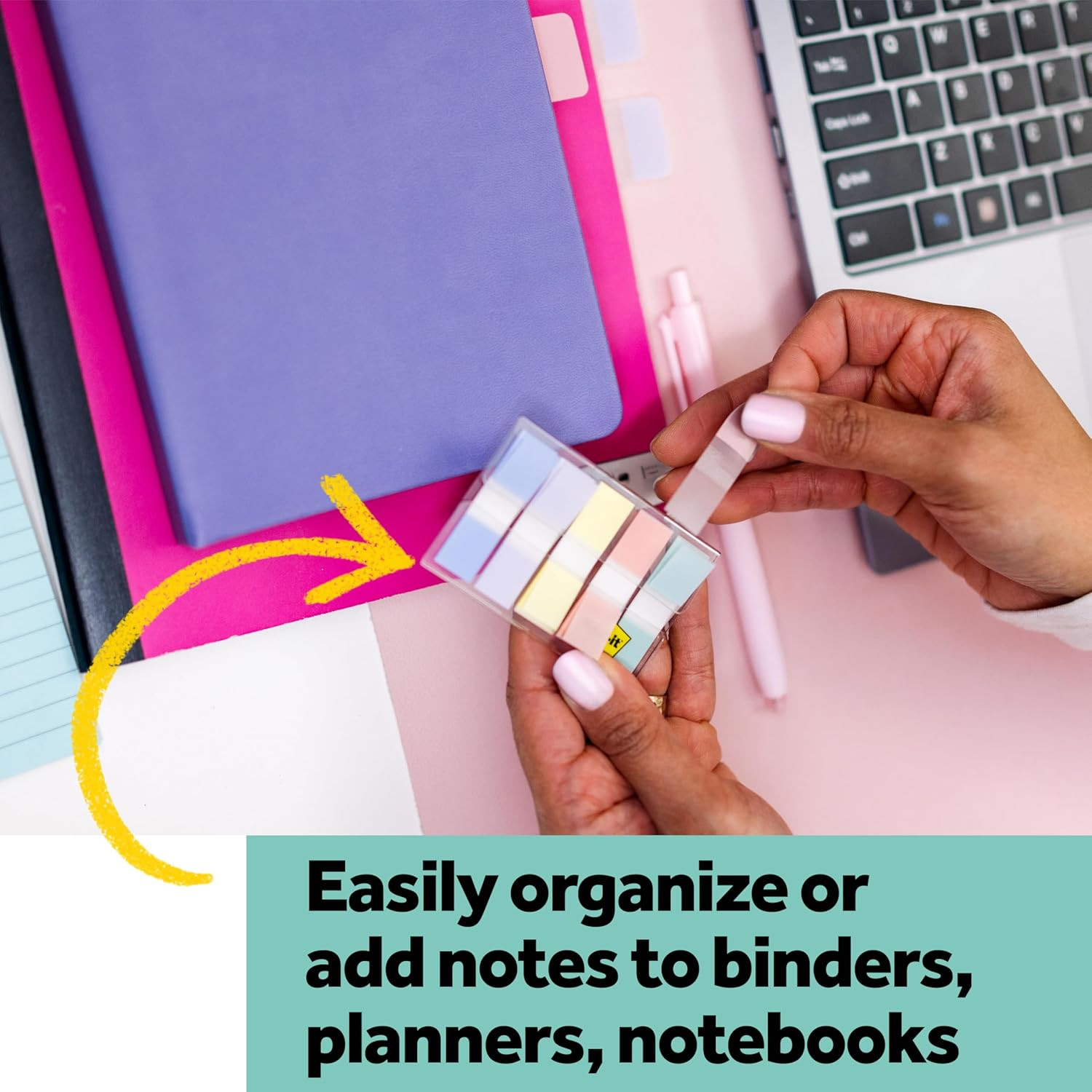 Post-It Flags, 0.47 In. X 1.7 In., One Dispenser with 100 -Count Assorted Pastel