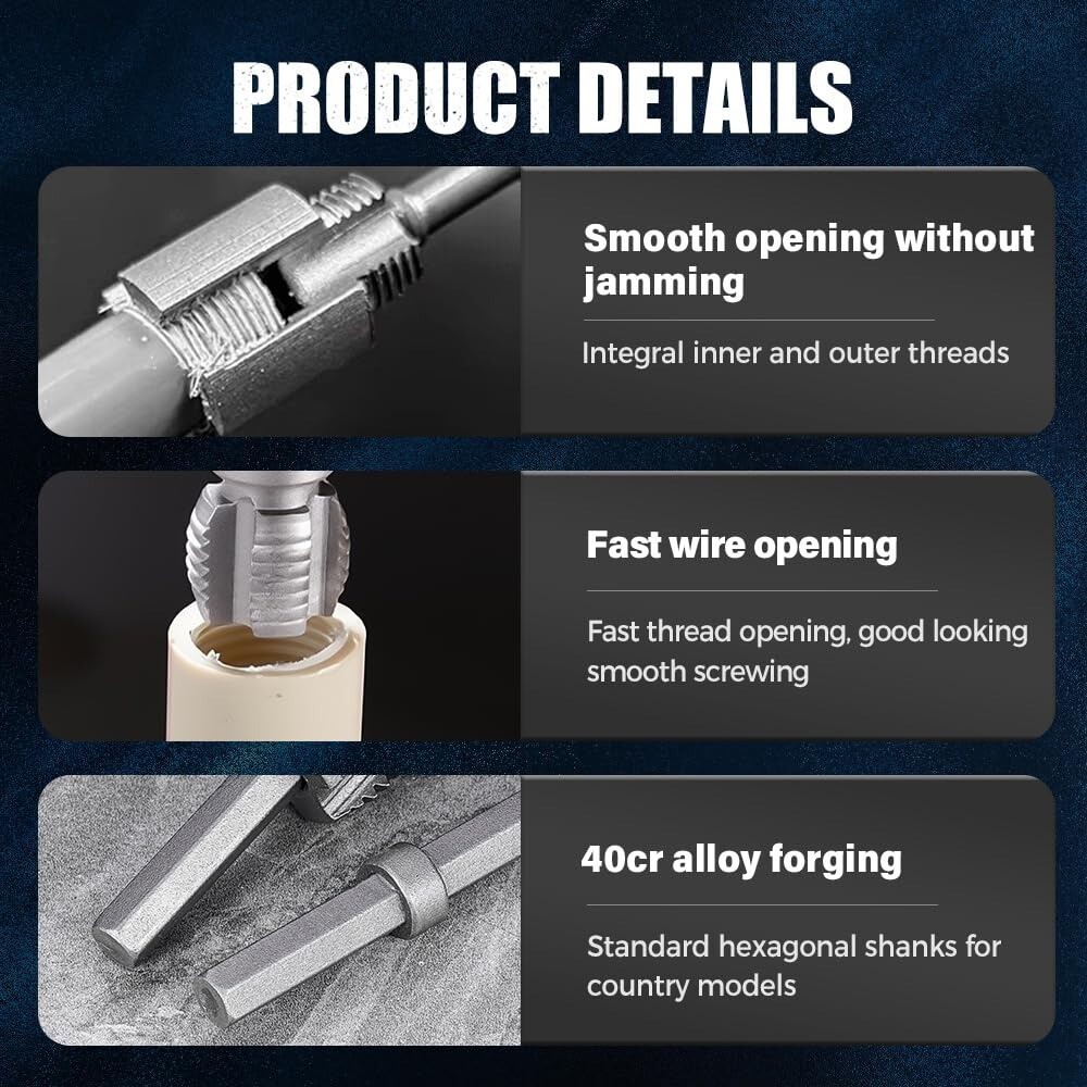 Integrated Internal & External Pipe Threading-Tool PVC Pipe Threader Cutting Kit