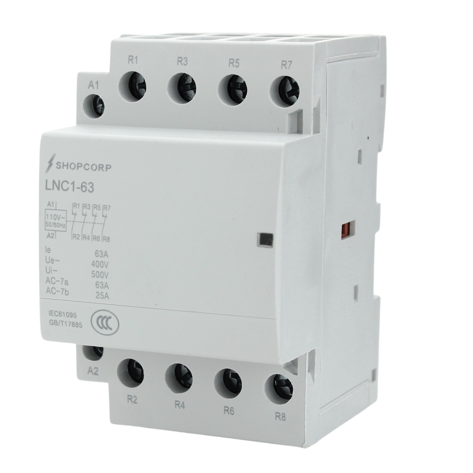 4 Pole 60A NC Contactor 120V Coil IEC 400V for Motor & Lighting DIN Rail Mount