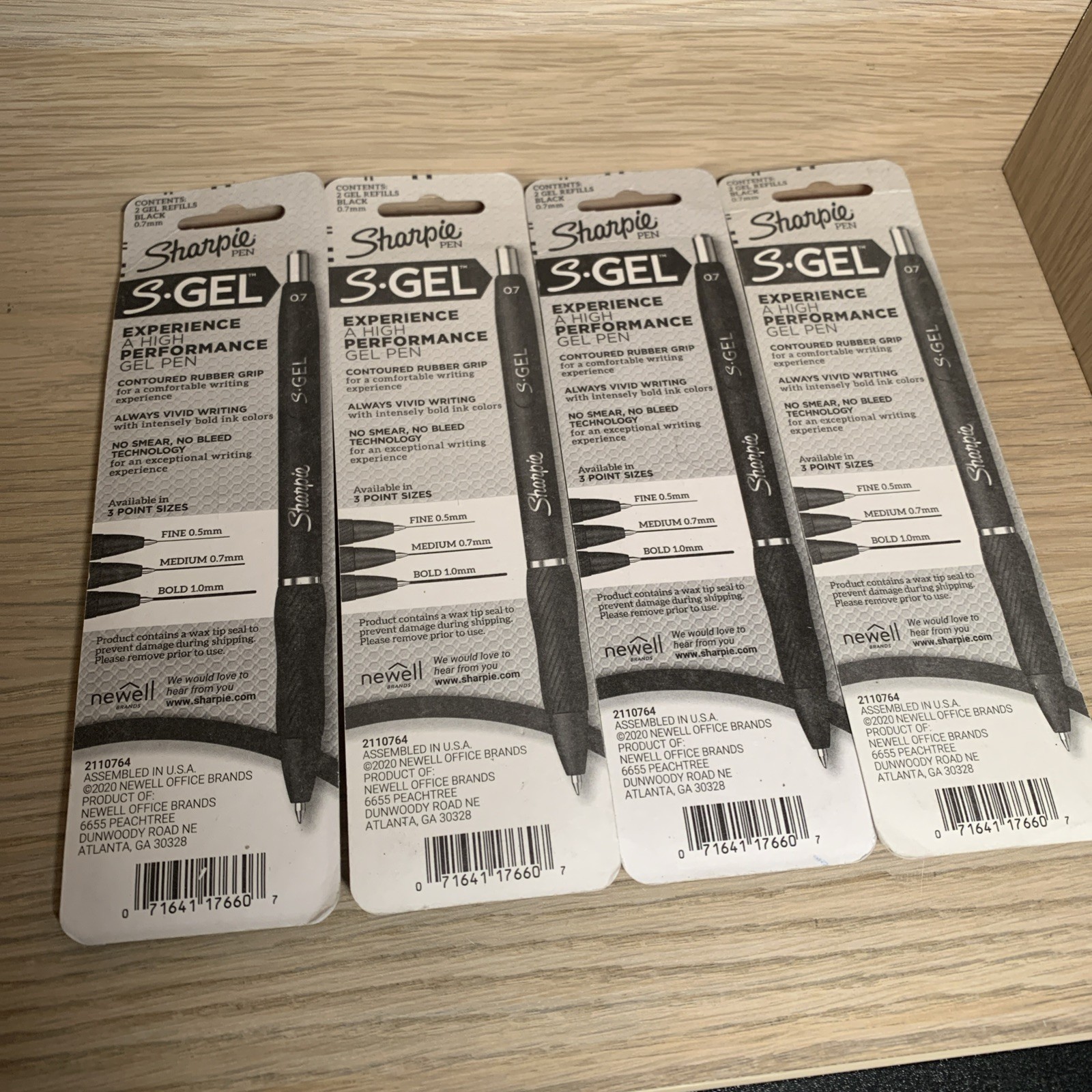 Sharpie S-Gel Refills, Black Ink Gel Pen Refills, Medium Point (0.7mm), 4 Packs
