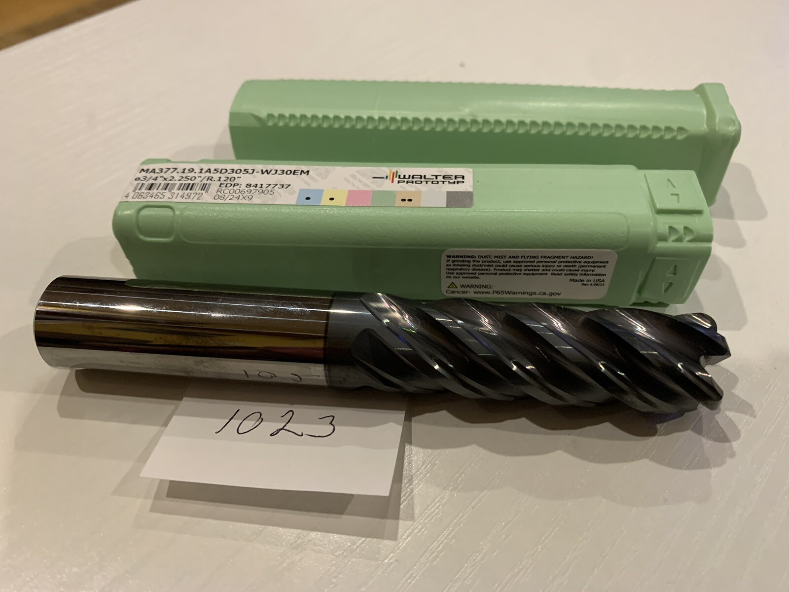 Walter Carbide 3/4″ 5 Flute .120 Rad Endmill MA377.19.1A5D305J-WJ30EM 8417737