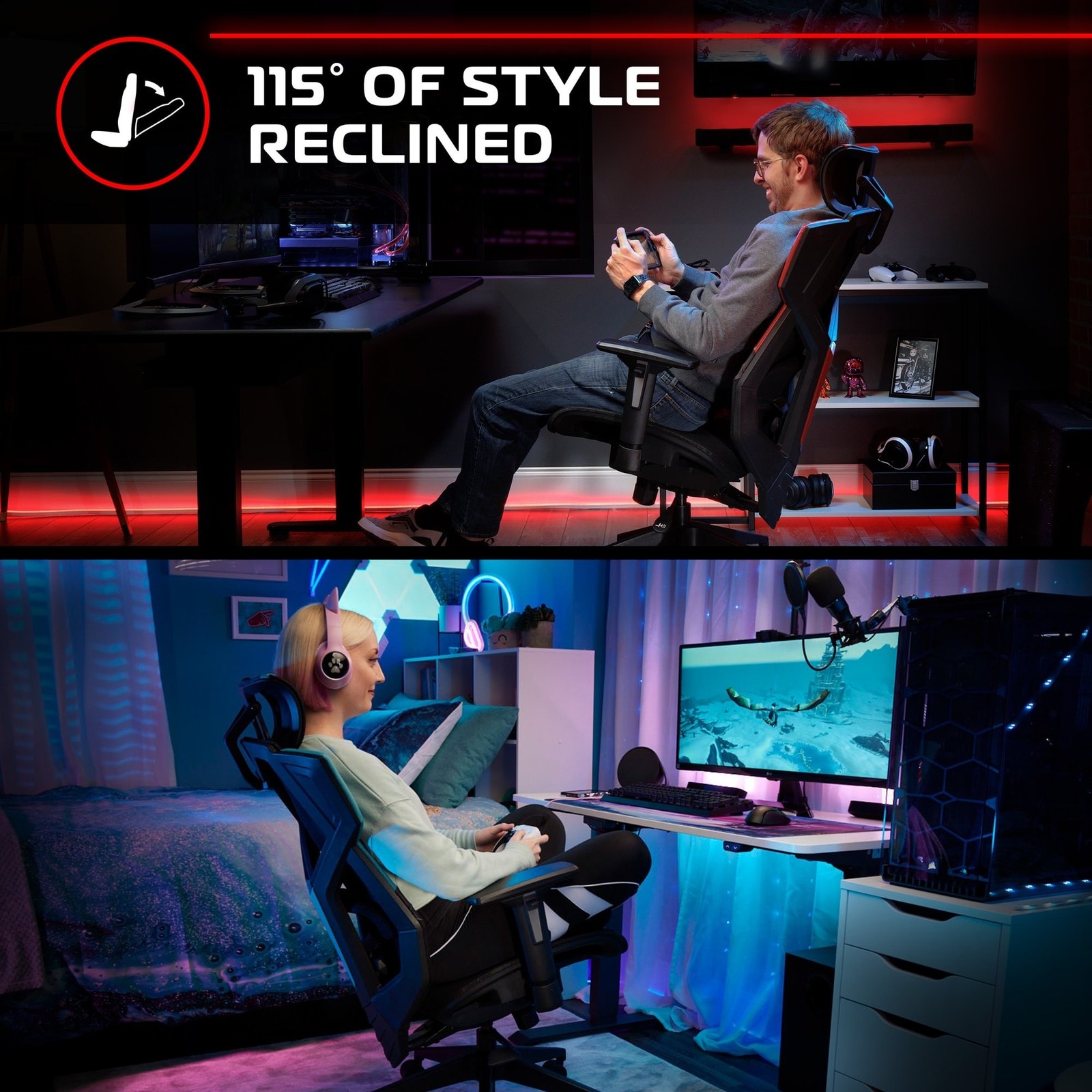 RESPAWN FLEXX Ergonomic Comfy Mesh Office Chair, Gaming Chair
