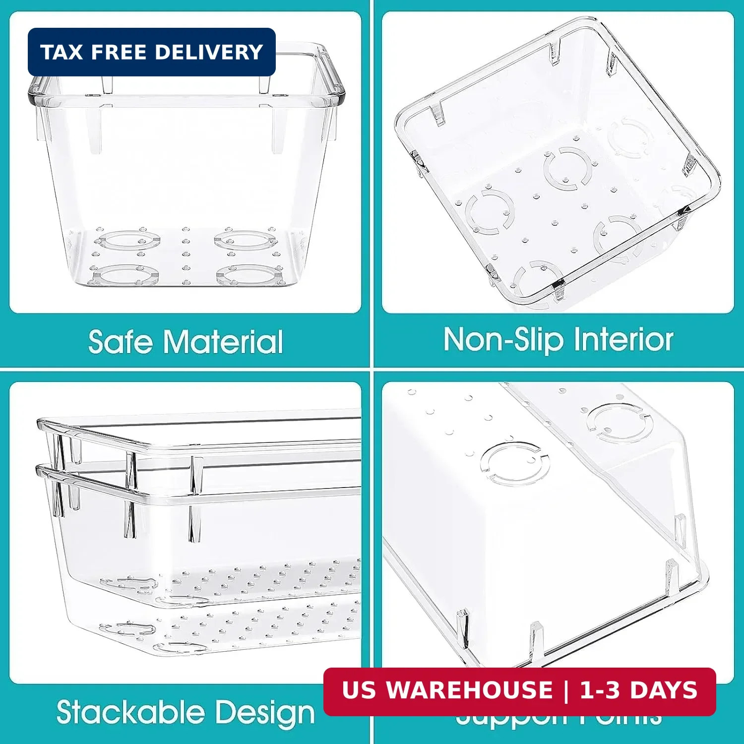 StorMiracle 28 PCS Clear Plastic Drawer Organizers Set, 4 Size Desk Drawer Organ