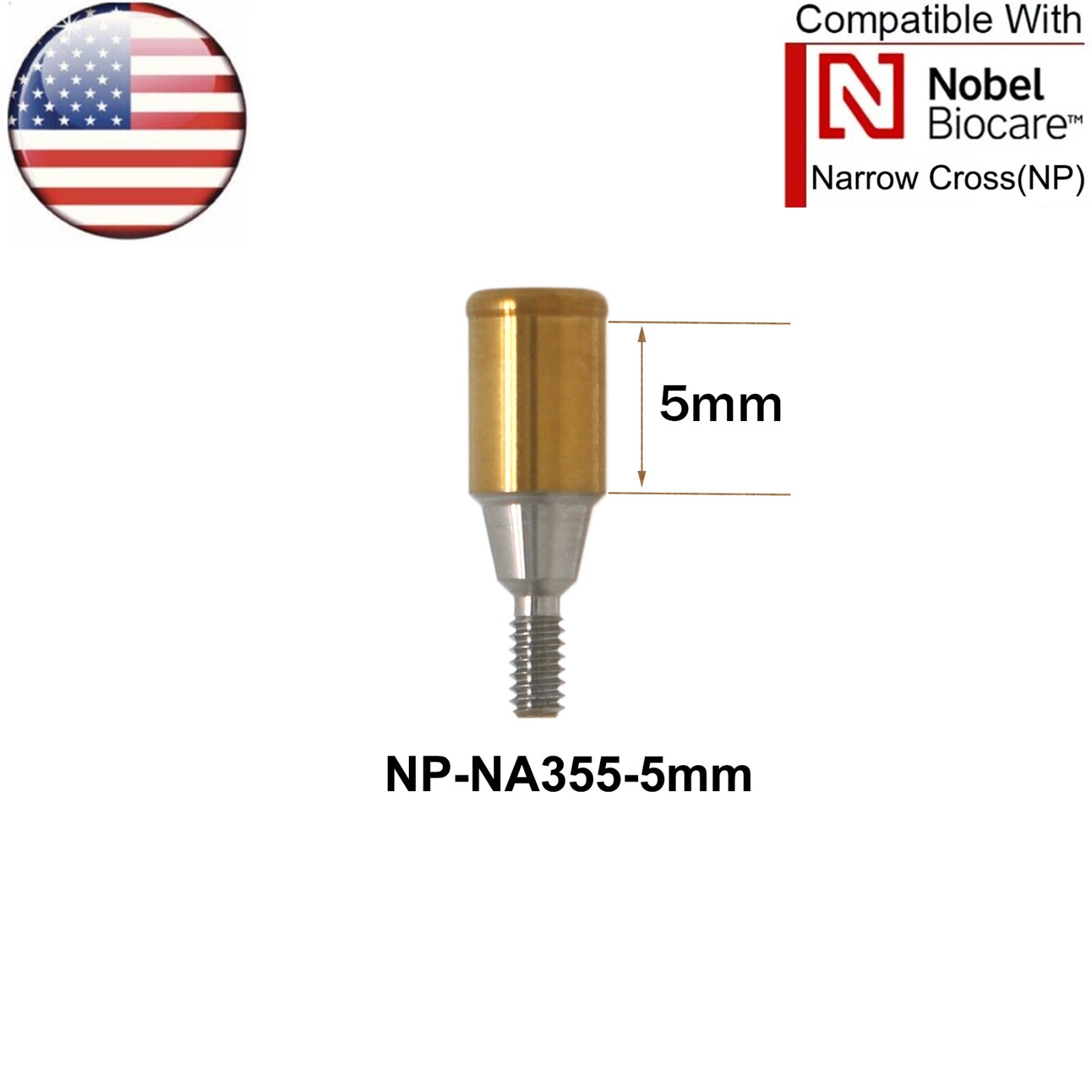 US For Nobel Active Locator Attachment Abutment NP/RP 1-5mm & Male Cap Inserts