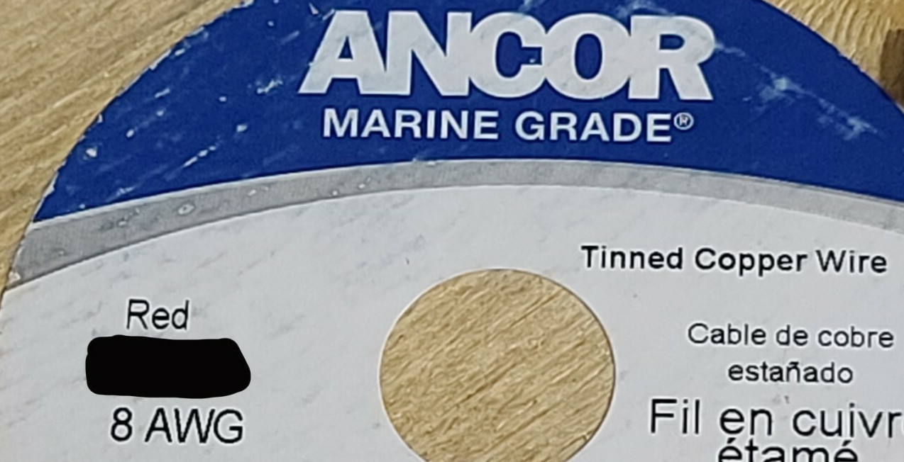 Ancor #8awg Marine Grade Tinned Copper Boat Cable BC-5W2 UL-1426 Red /25ft