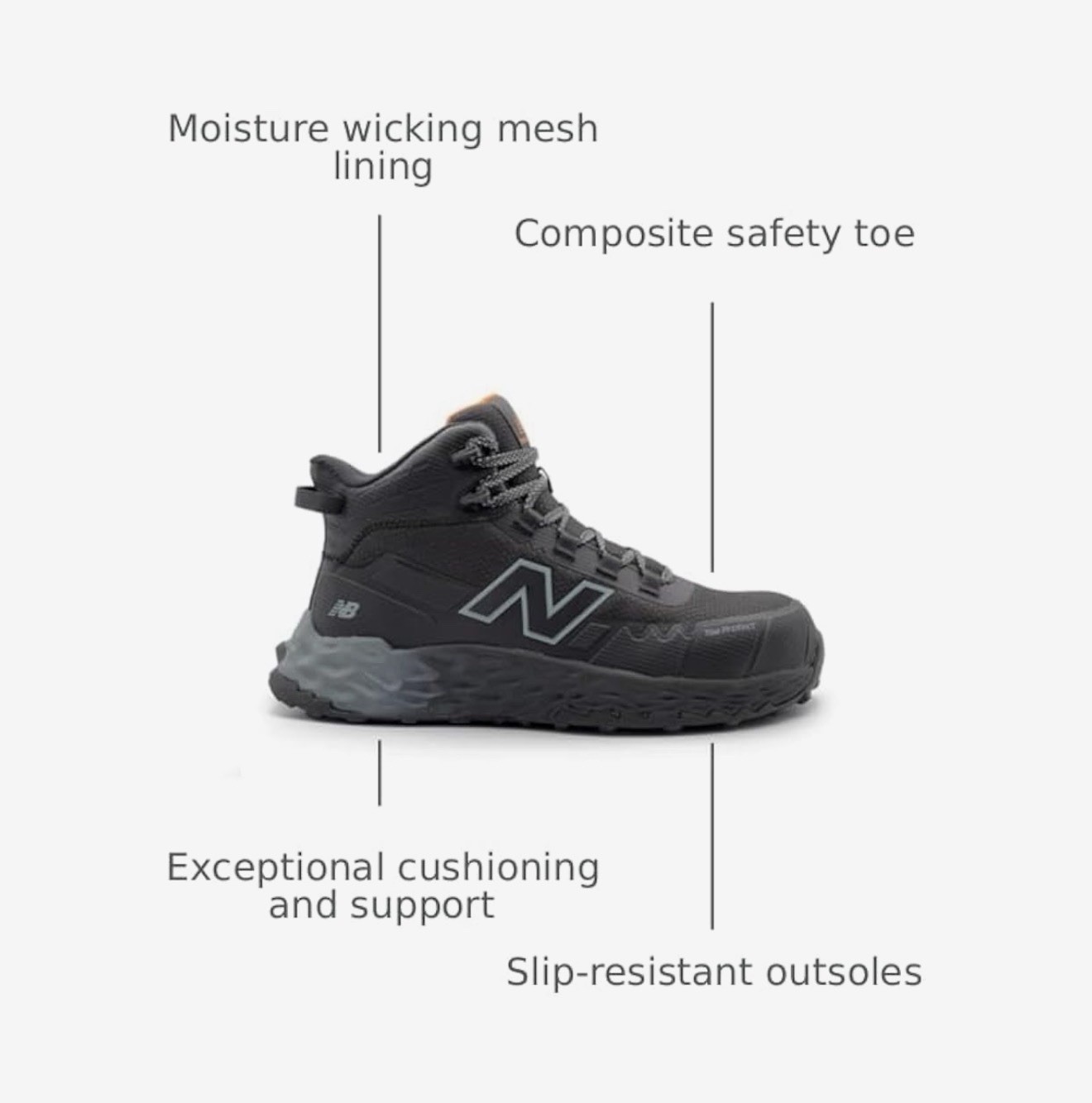 New Balance Women’s Fresh Foam Cremorne Work Shoes Black US 9.5