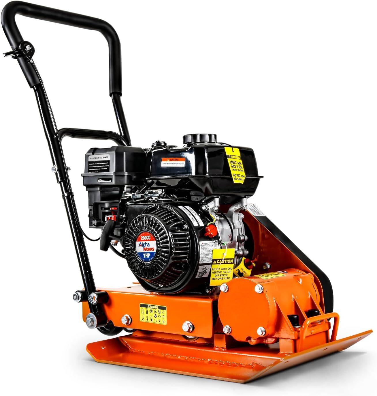 SuperHandy Plate Compactor – 7HP Gas Engine, 4200 lb. Compact Force, 12″ Max