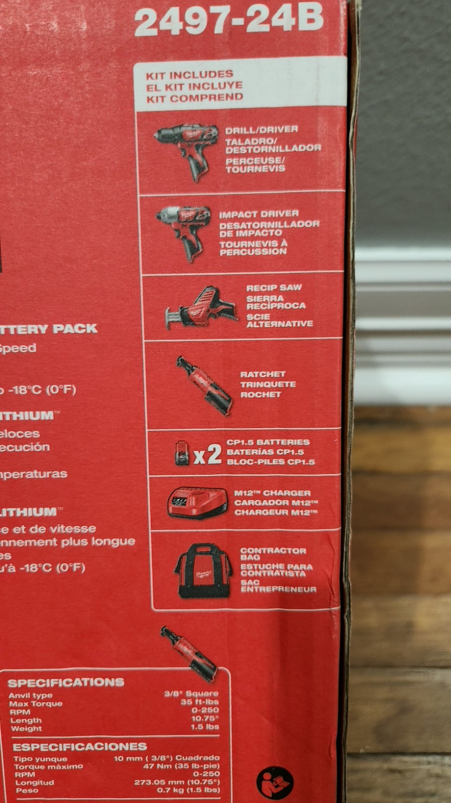 Milwaukee 2497-24B M12 12V Cordless Combo Kit 4-Tool w/ Batteries & Charger New