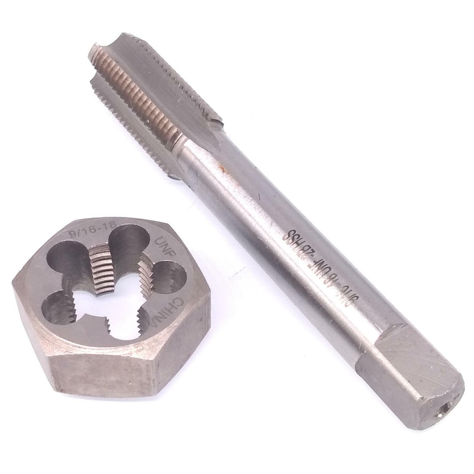 US Stock HSS 9/16-18 Tap & 9/16-18 Hexagon Die Thread Right Hand Set