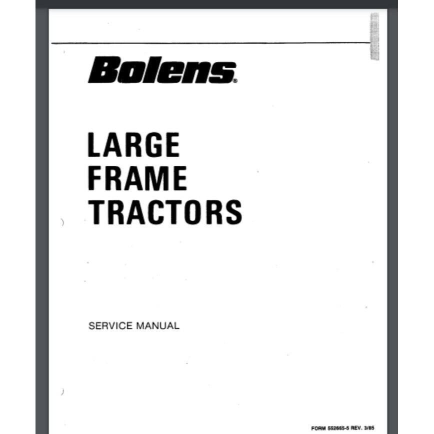 Bolens HT23 23 H.P. Garden Tractor Service Manual 2389 Large Frame 108 Pages