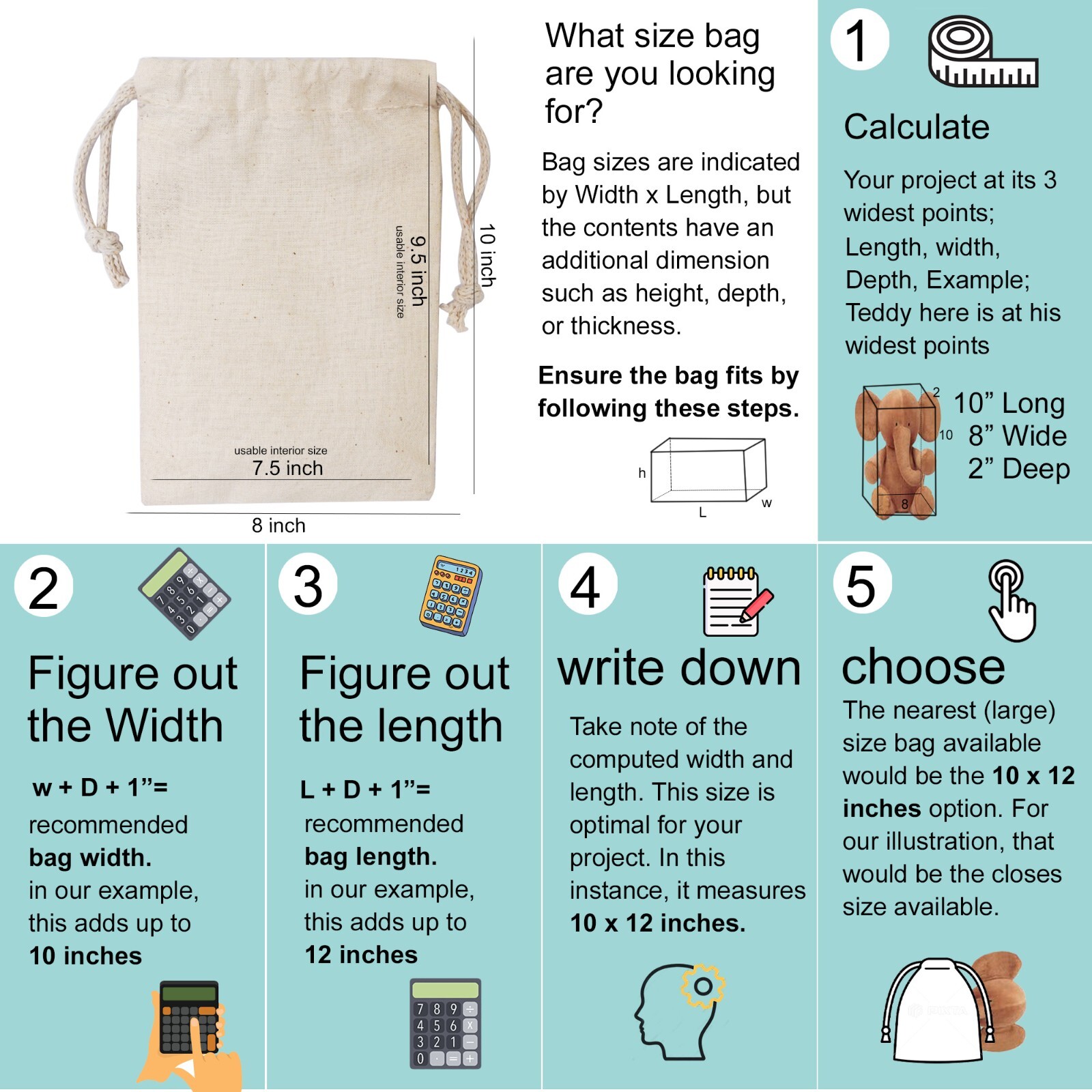 Biglotbags – 8 x 10 Inches Premium Canvas Cotton Double Drawstring Muslin Bags