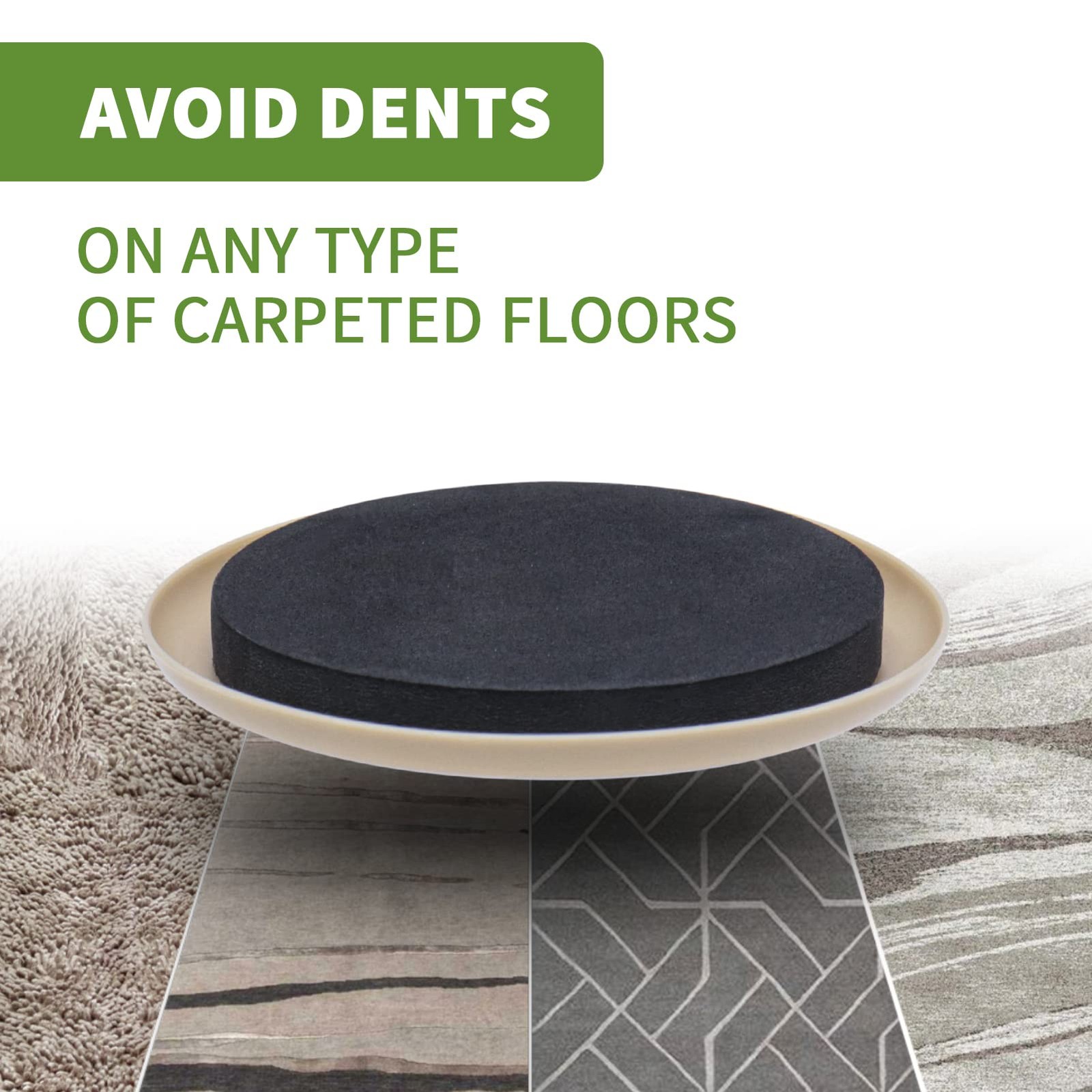 COVERCORNER Furniture Sliders for Carpet 8 PCS 3 1/2 inch Beige, Beige+black