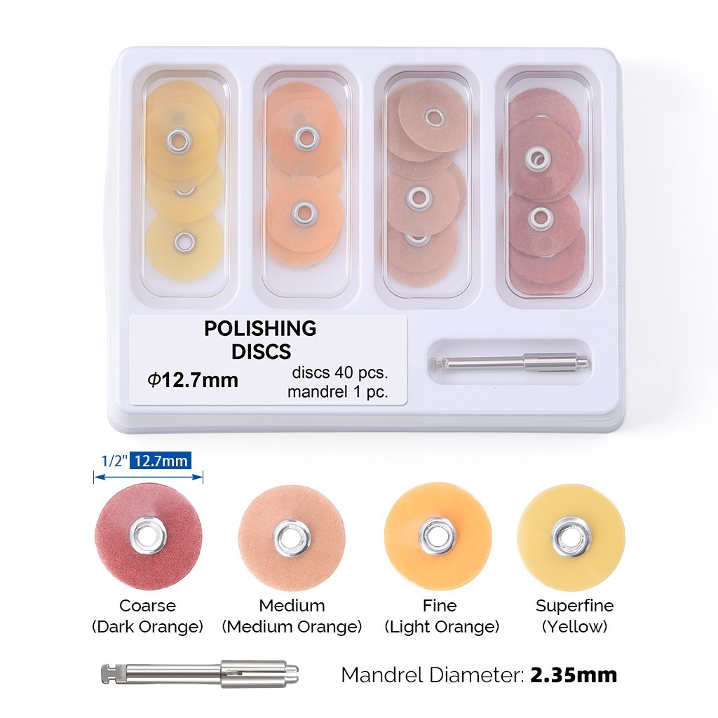 40PCS Dental Composite Finishing Polishing Discs Soflex Discs 12.7mm & mandrel