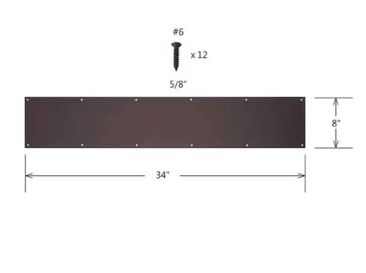 Set Of 2- RELIABILT 8-in W x 34-in H Kick Plate- Oil Rubbed Bronze RB 0158099