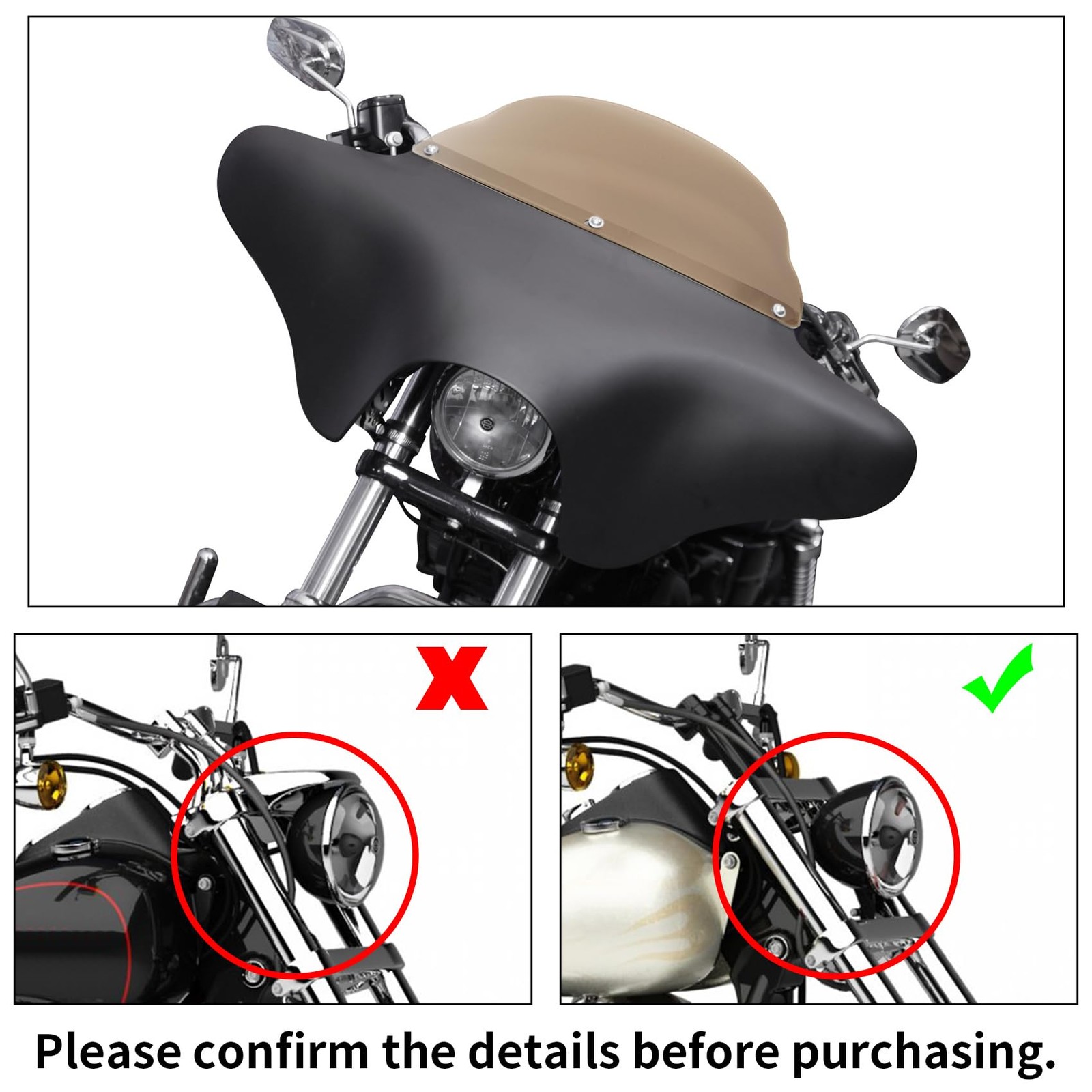 Batwing Fairing Windshield Fit Softail Fatboy Heritage VStar 1100/650 Blvd Dyna