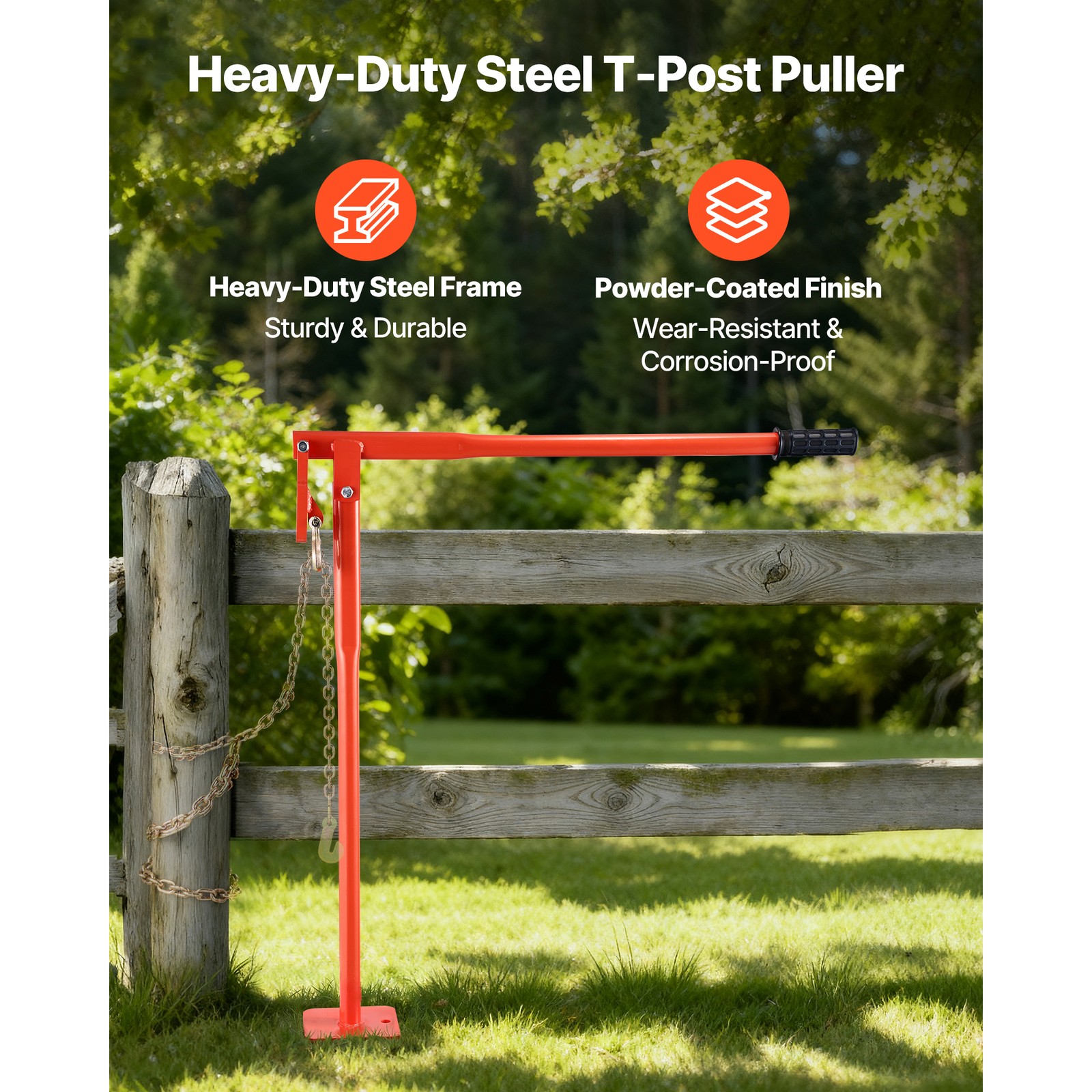 Uimoso 36″ T Post Puller Heavy Duty Fence Post Remover without Lifting Chain