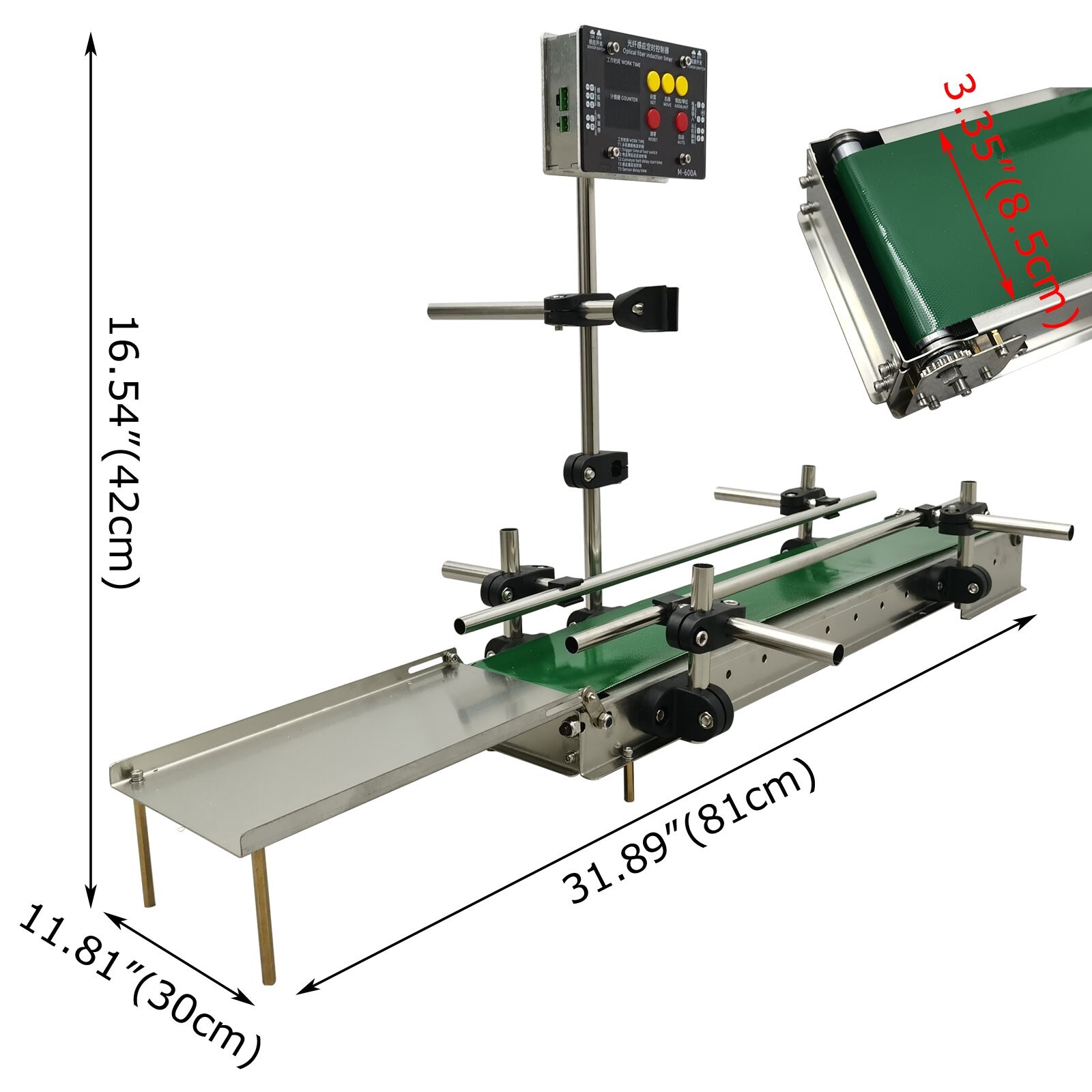 Optical Fiber Intelligent Induction Control Belt Conveyor with Double Guardrail