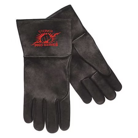 Steiner 0266-L Pro-Series(Tm) Welding Gloves, Gauntlet Cuff, Straight Thumb,
