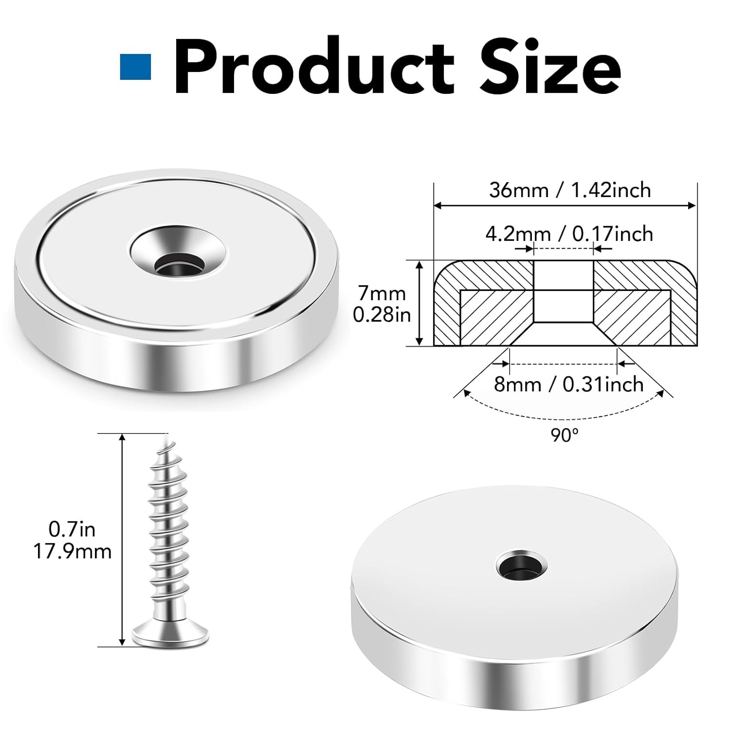 LOVIMAG Strong Magnets,150lb+ Waterproof Super 150lbx10p, Silver