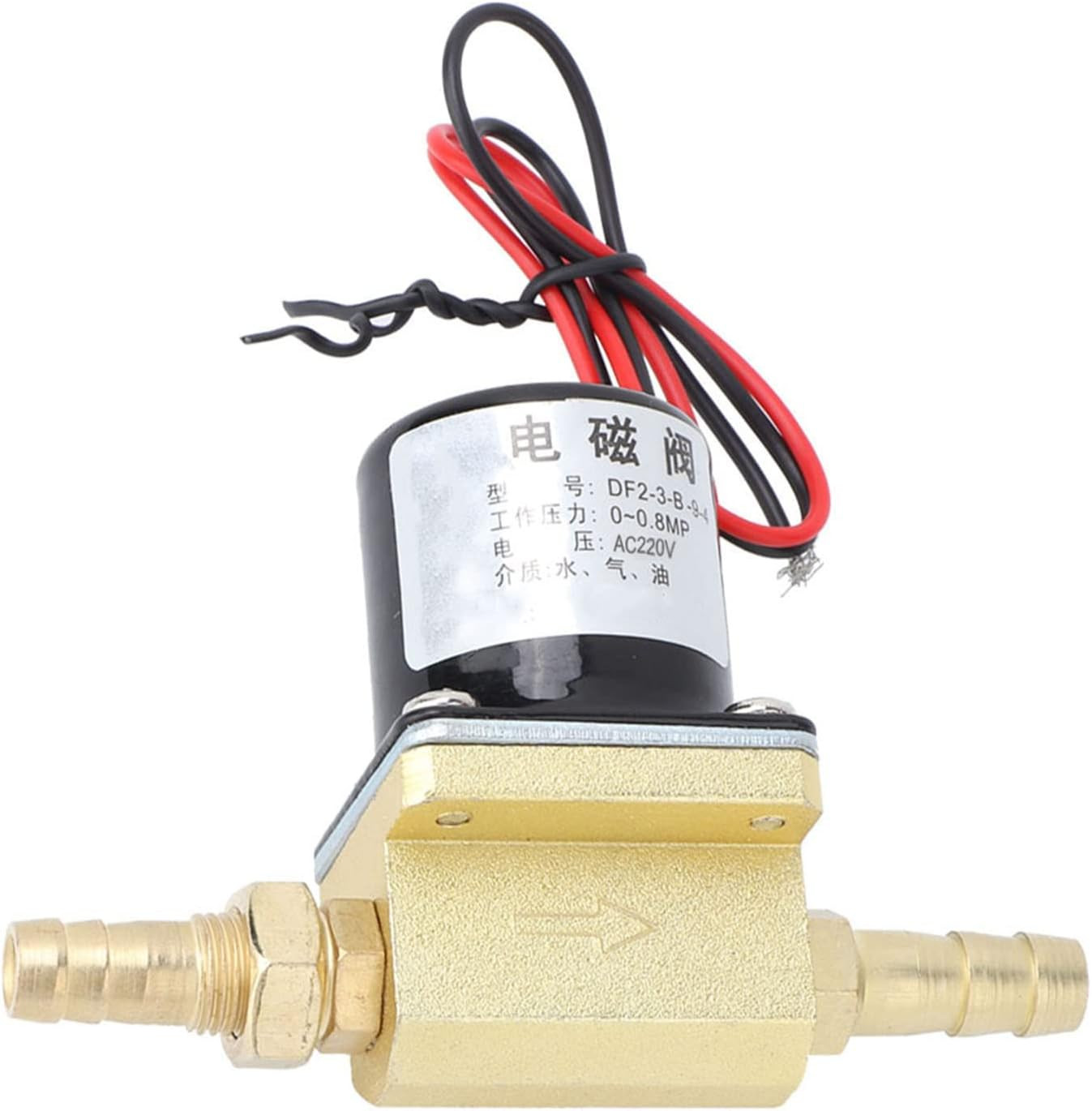 2 Way Brass Solenoid Valve G1/8″ AC220V 0-0.8MPa Electric Water Air Gas Oil Cont