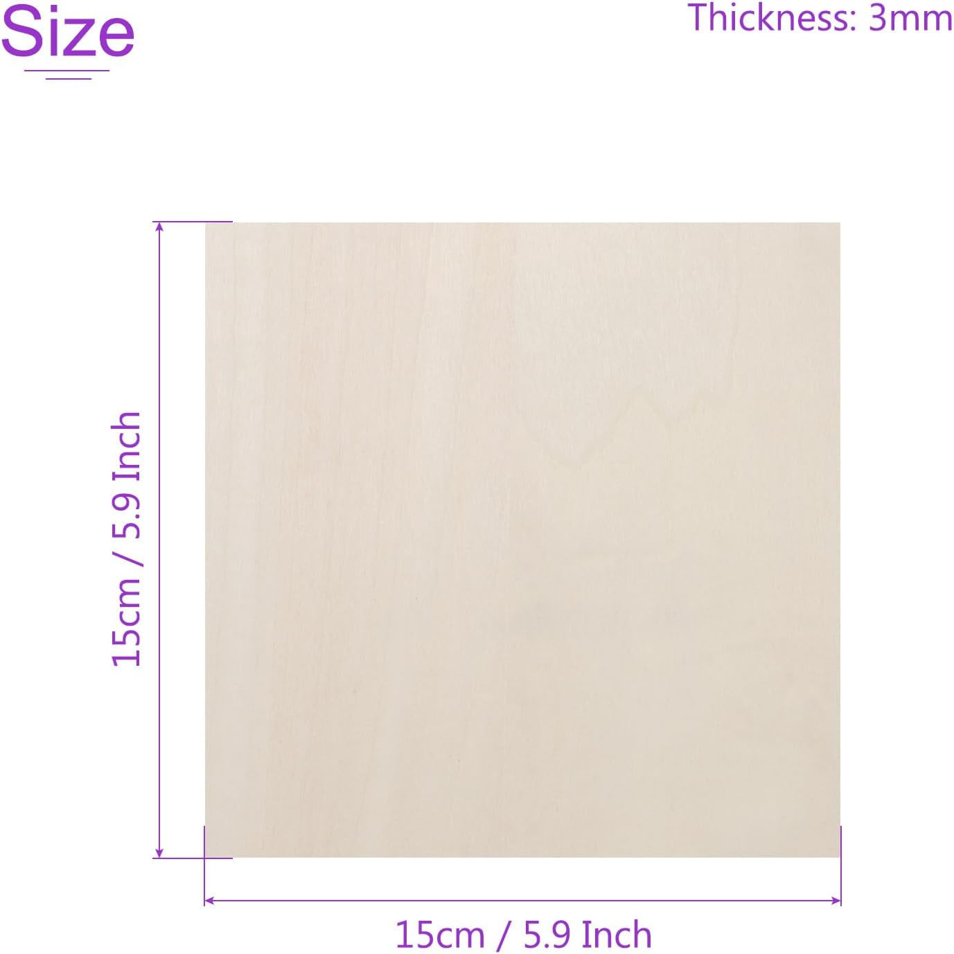 6 Pack 6 X 6 X 1/8 Inches 3Mm Thick Wood Sheets Basswood Sheets Unfinished Plywo