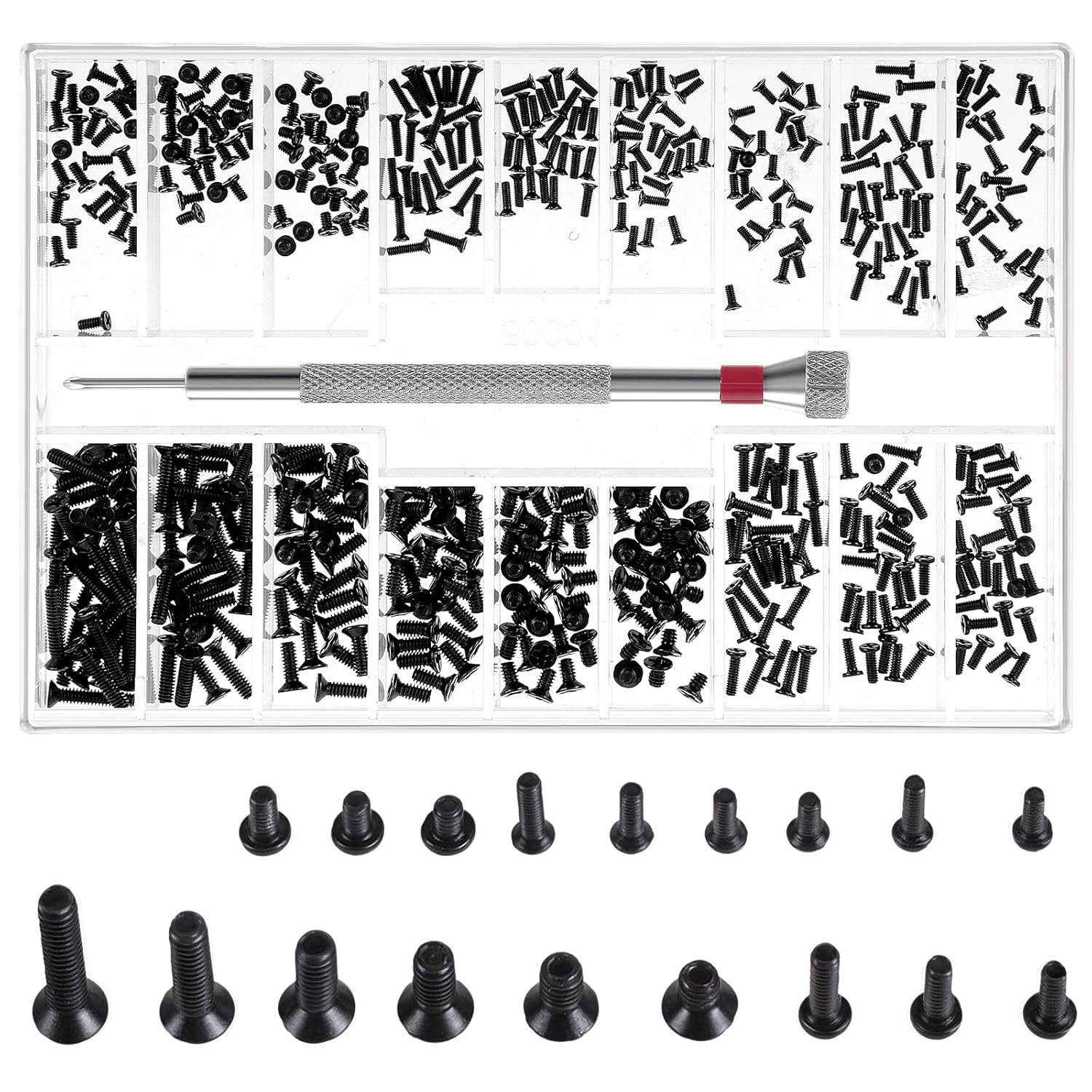 500-Piece Micro Screw Assortment Kit | M1.2 M1.4 M2.0 Repair Set for Laptops & W