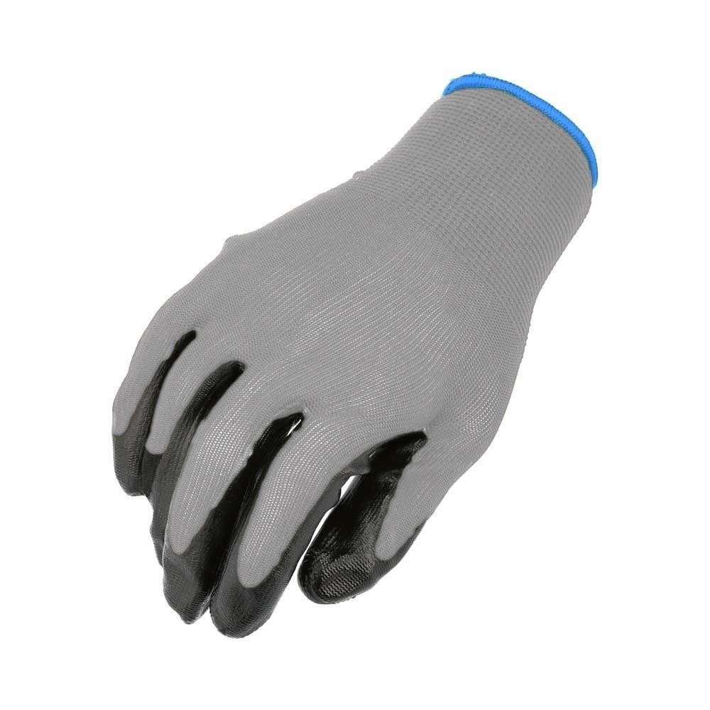 24 Pairs, Grey Dipped Gloves Nitrile, Nylon Industrial Work Gloves, Large