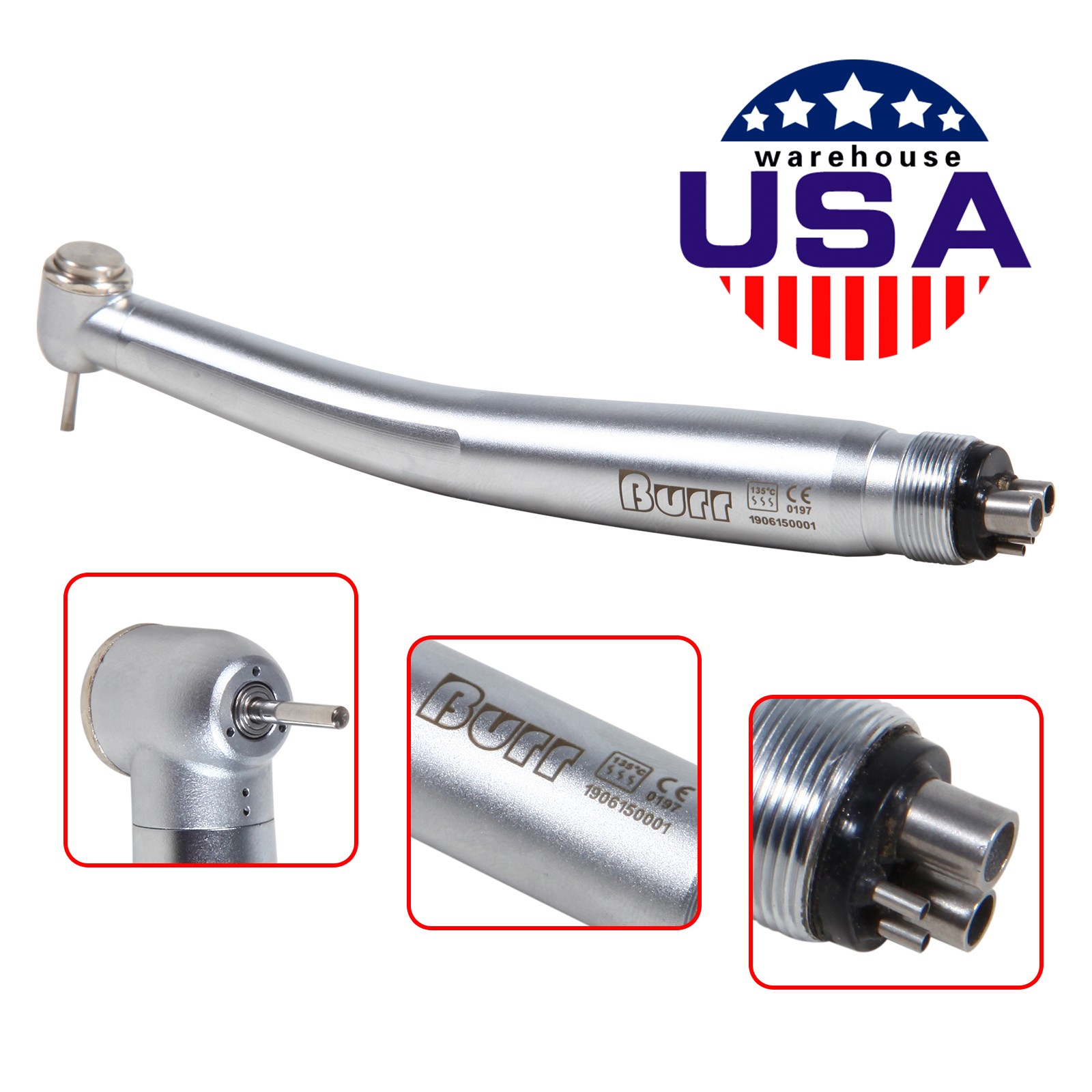 10X High Speed Handpiece 4 Holes Turbine 3-Spray U3BM Turbina Dental Handpieces