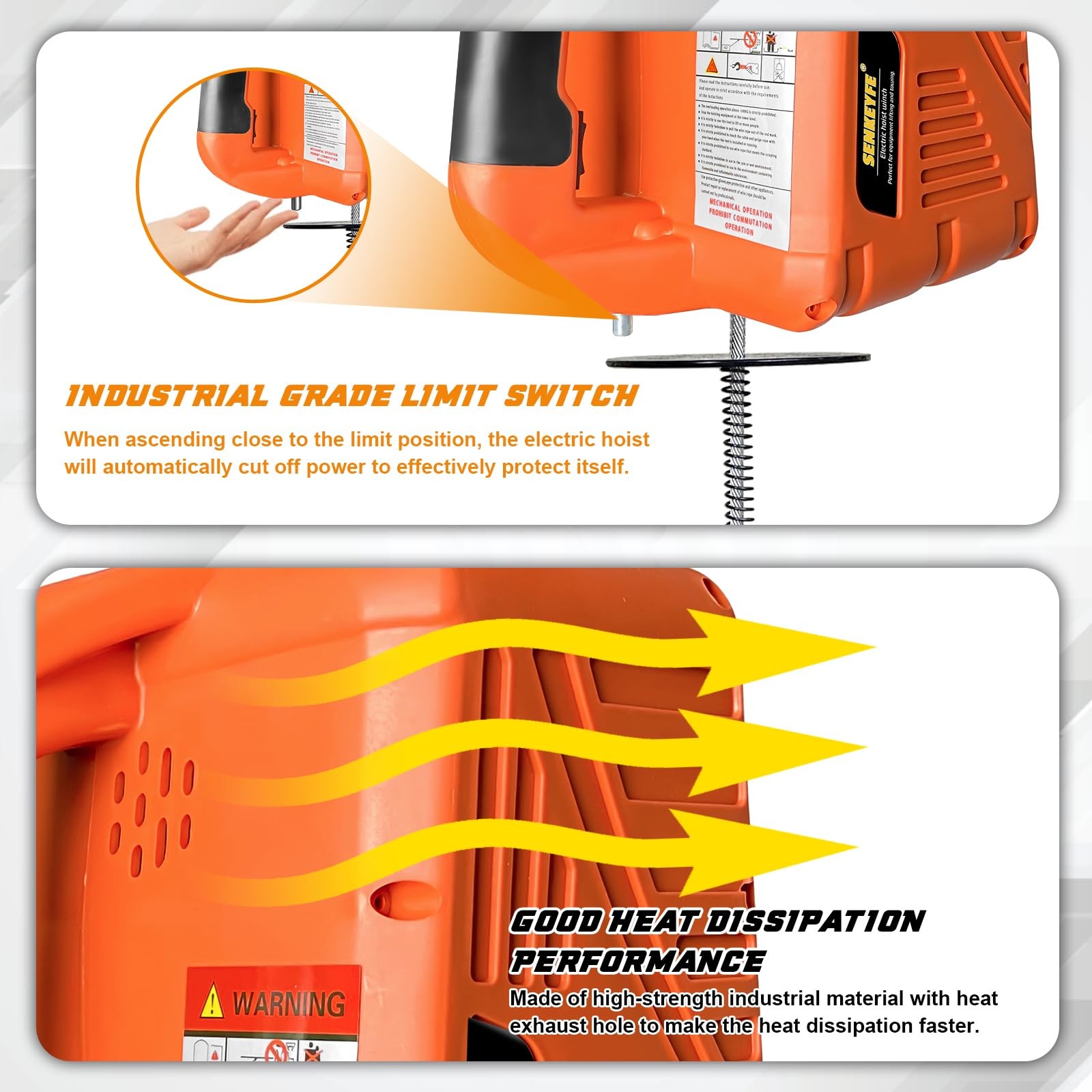 Power Electric Portable Hoist Winch 1500LBS, 3 in 1 Electric Cable Hoist 110V 25