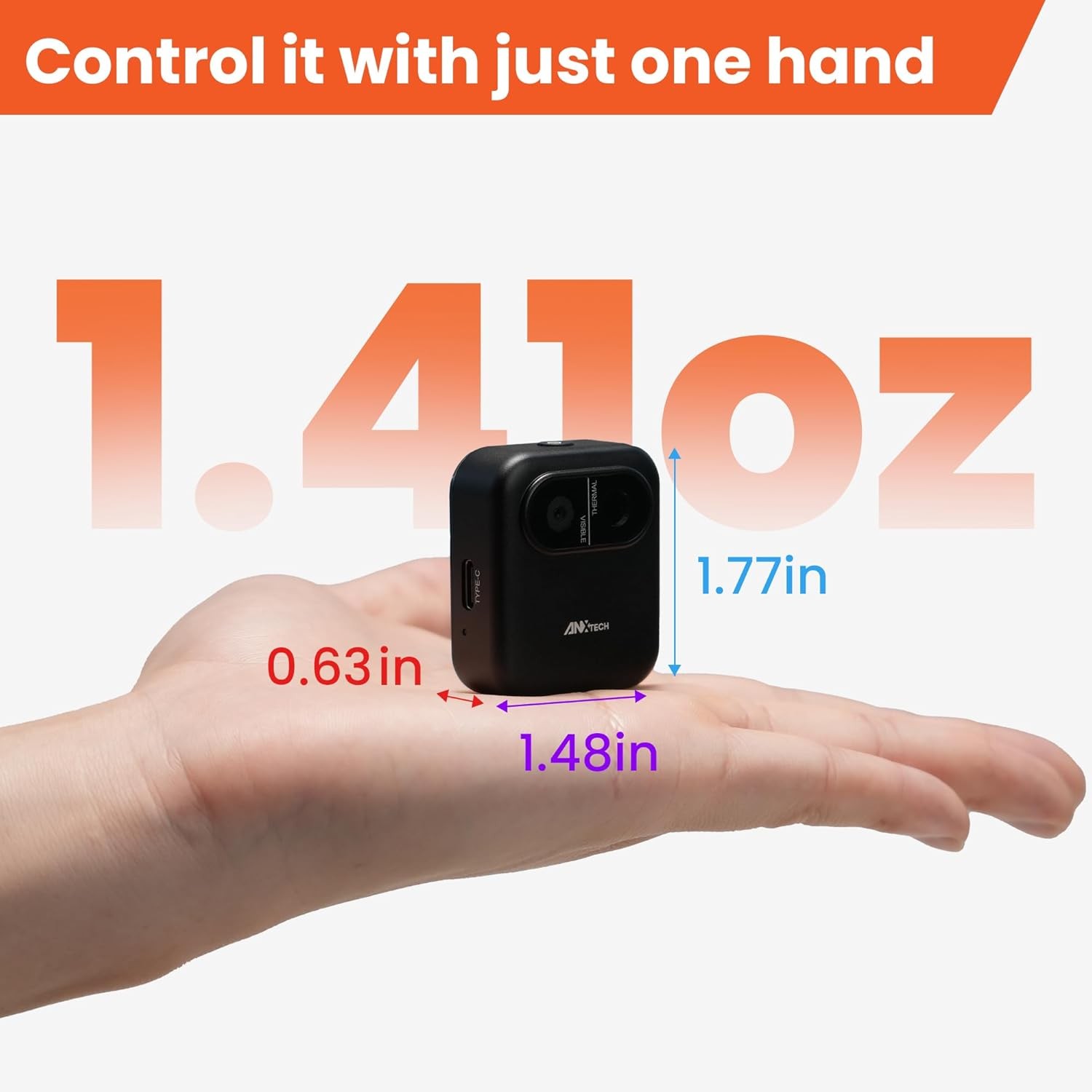 ANXTECH 128×96 IR Resolution Mini Thermal Imaging Camera for Home Inspection